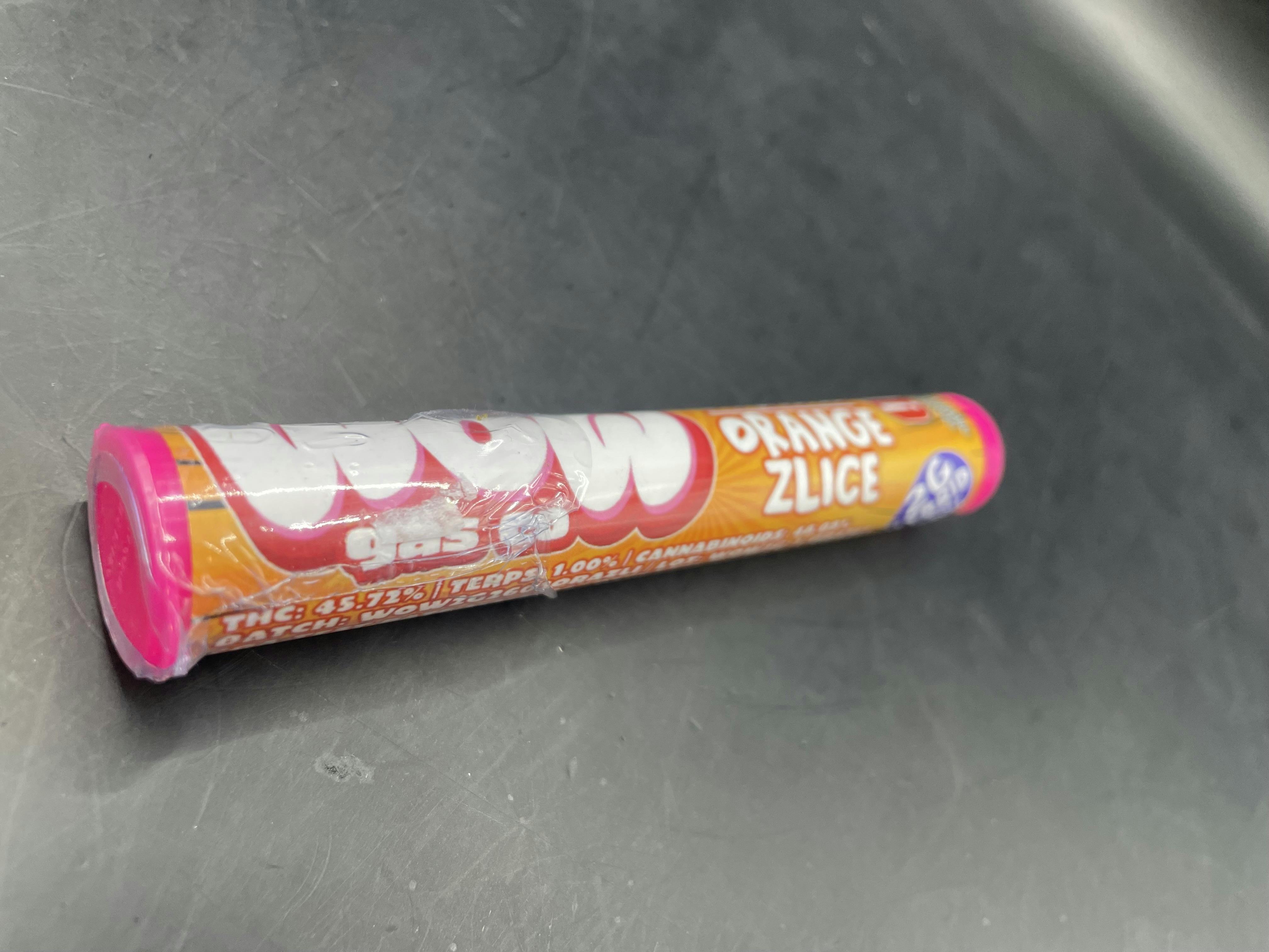 W.O.W. - Orange Zliced - Hash-Diamond-Kief Infused 2G Pre Roll