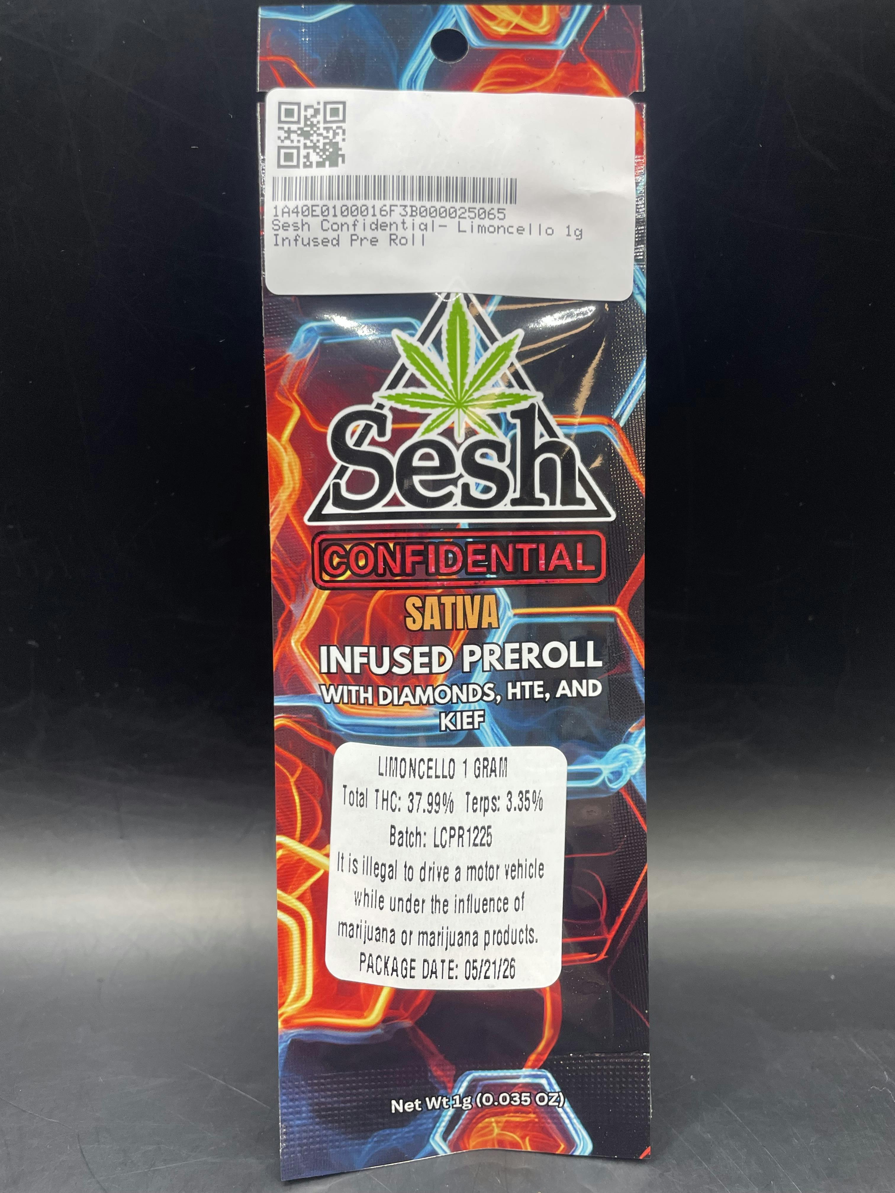 Sesh Confidential - Limoncello - 1G Infused Pre Roll