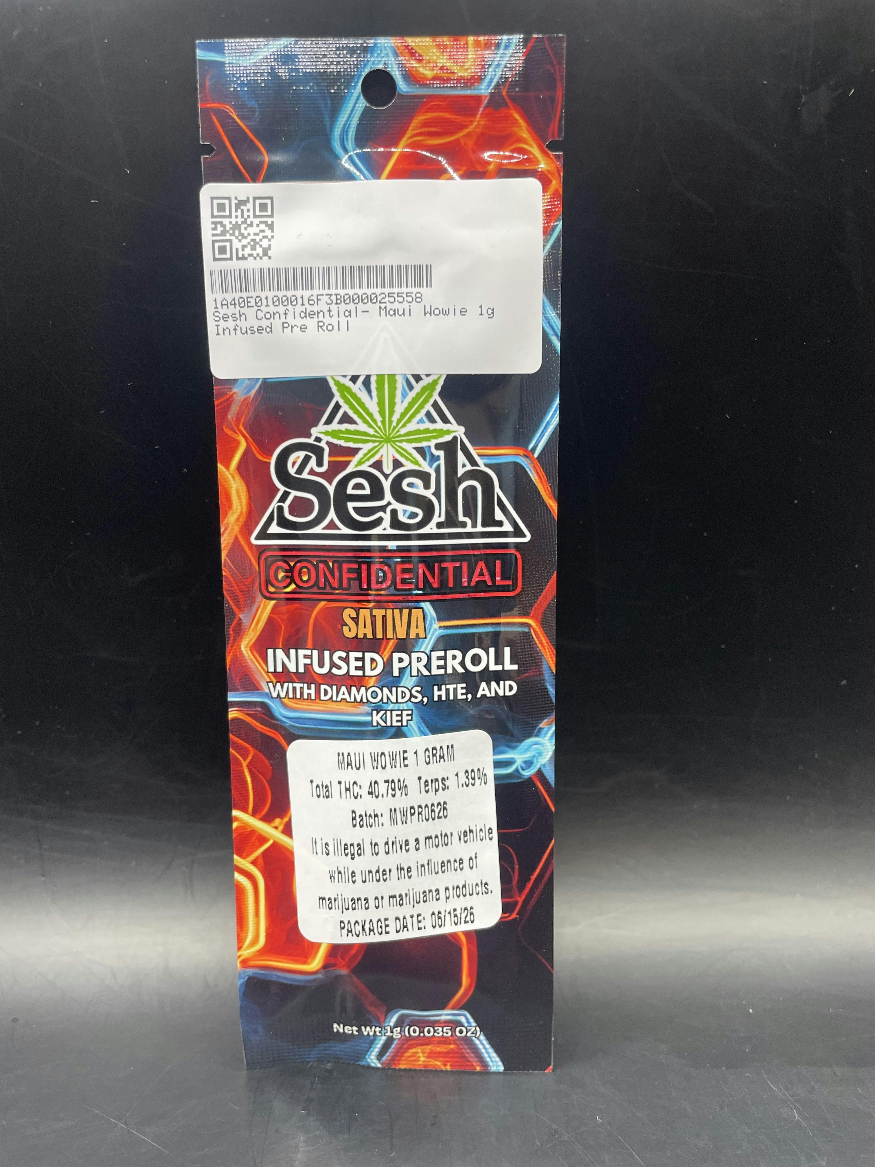 Sesh Confidential - Maui Wowie - 1G Infused Pre Roll
