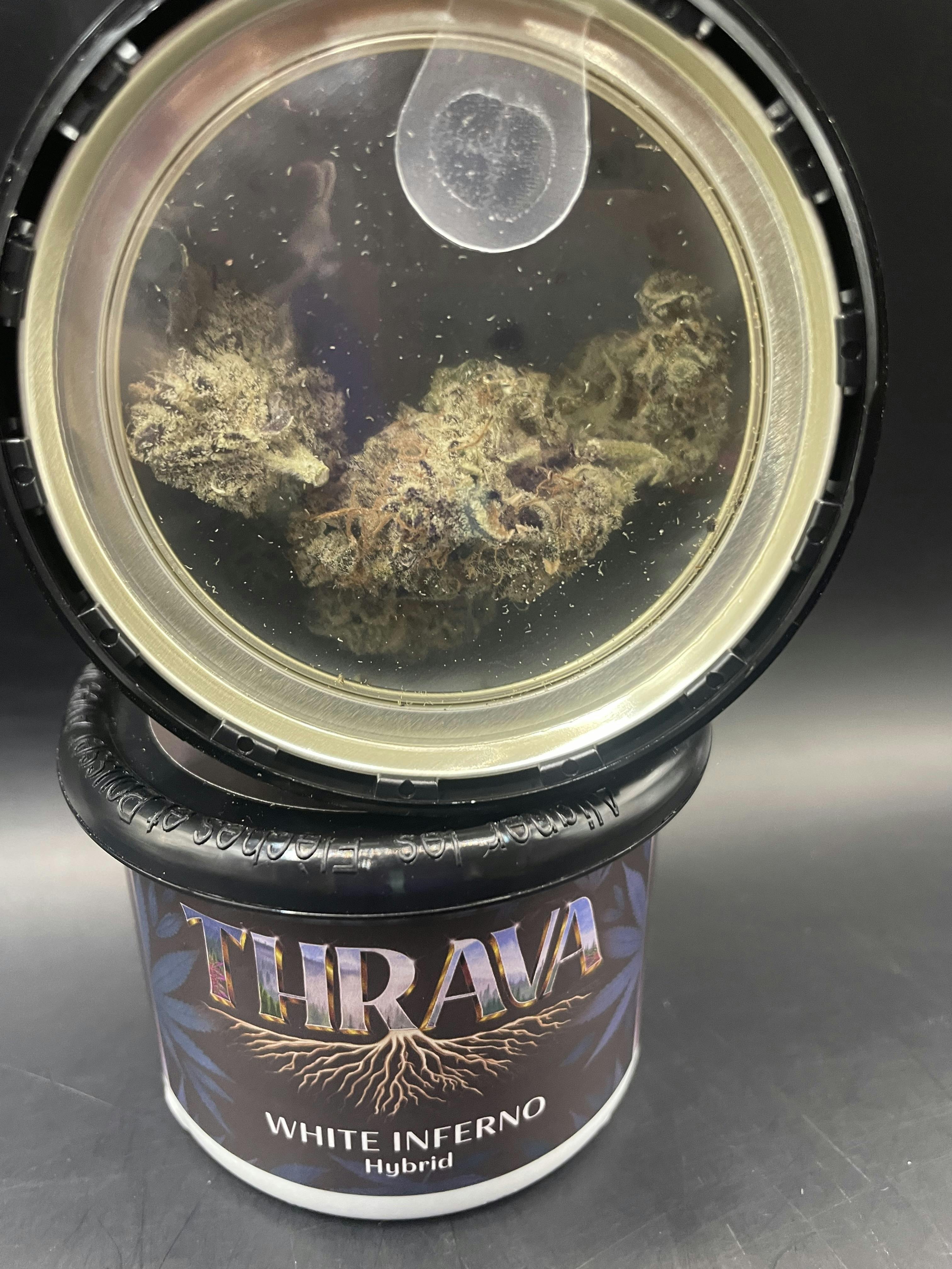 Thrava - White Inferno Flower (3.5g-$25.95 | 7g-$47.57 | 1 Oz-$155.70)