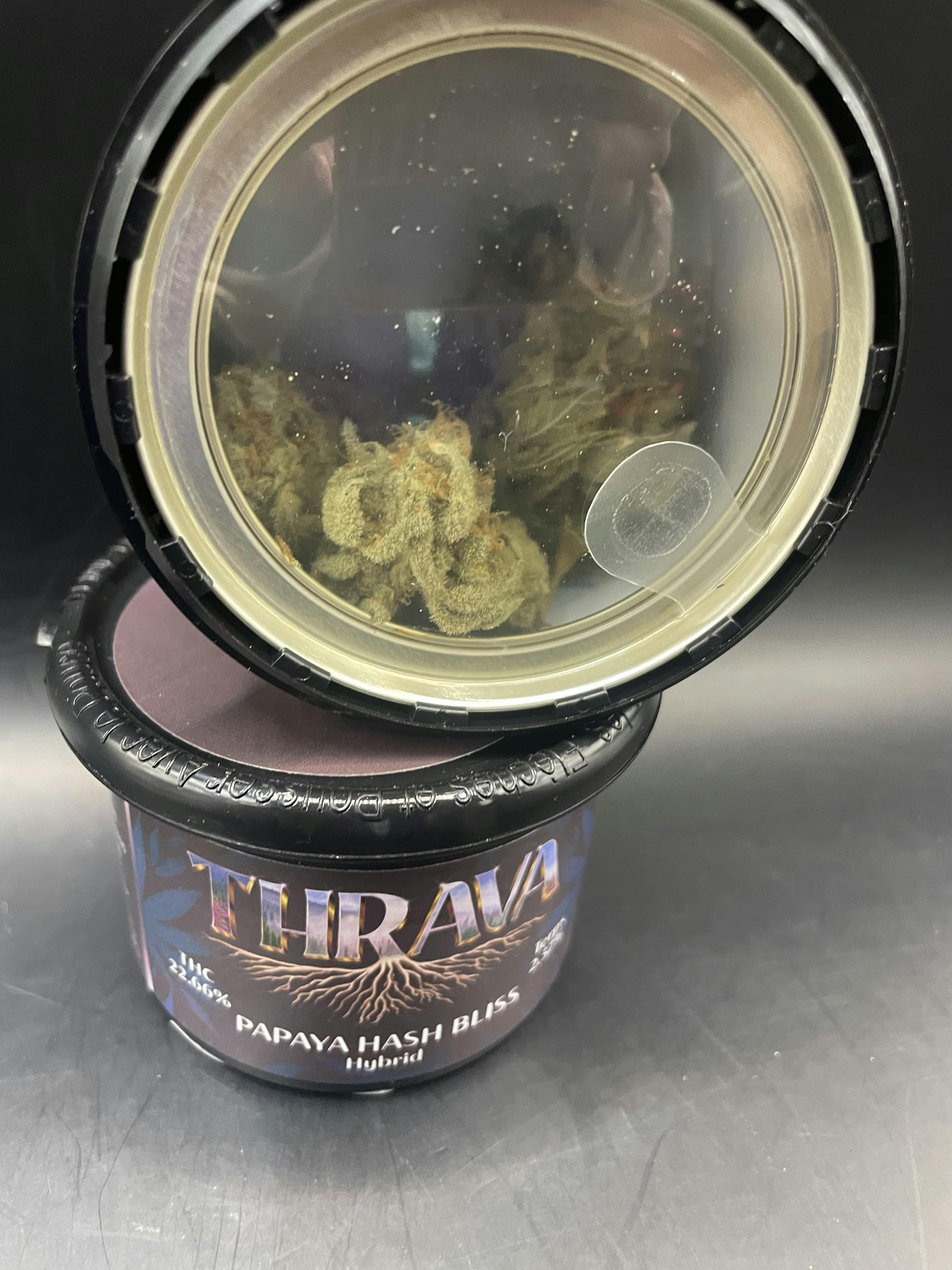 Thrava - Papaya Hash Bliss Flower (3.5g-$25.95 | 7g-$47.57 | 1 Oz-$155.70)