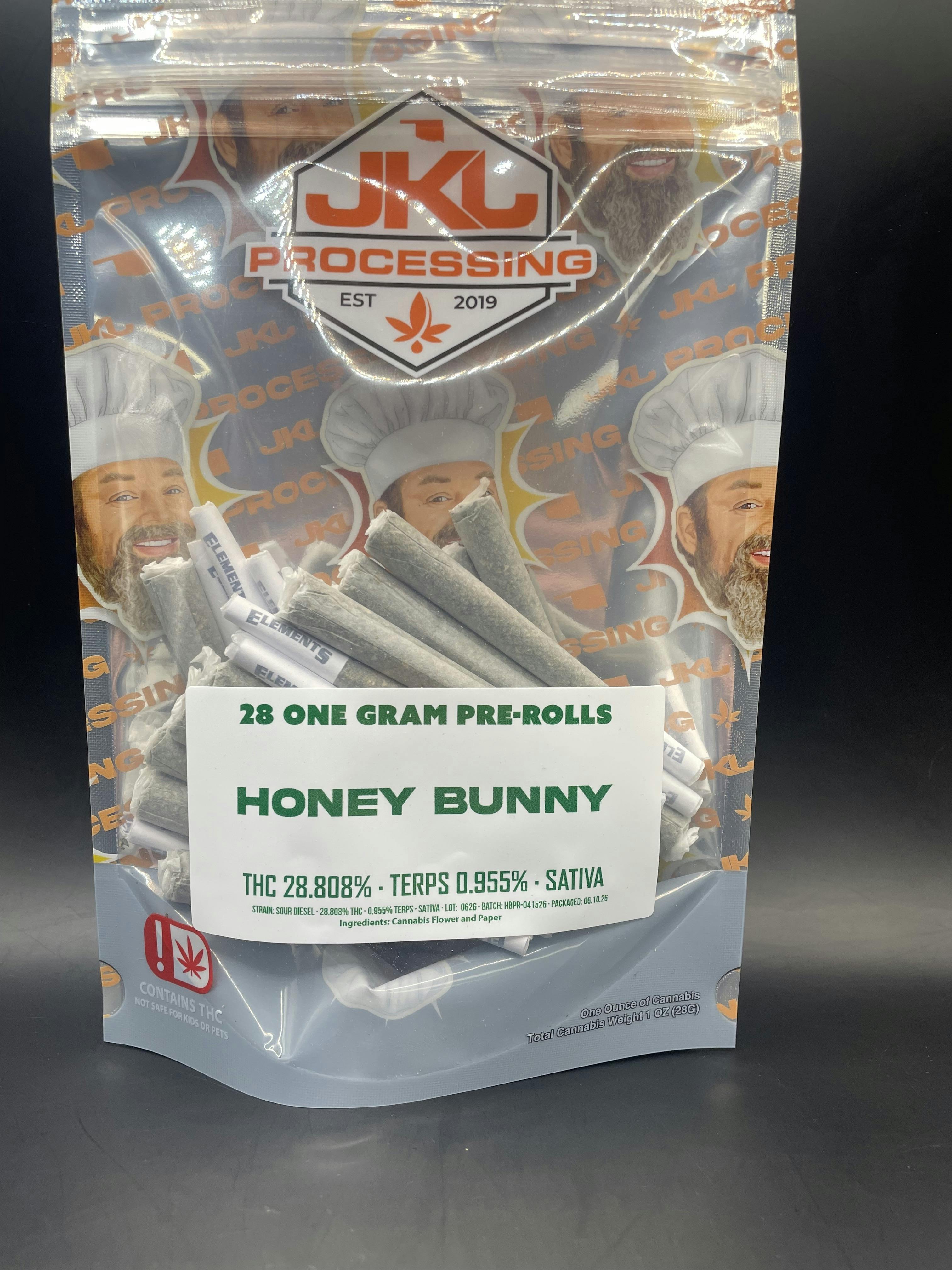 JKJ Processing - Honey Bunny - 28G Pre Roll Pack