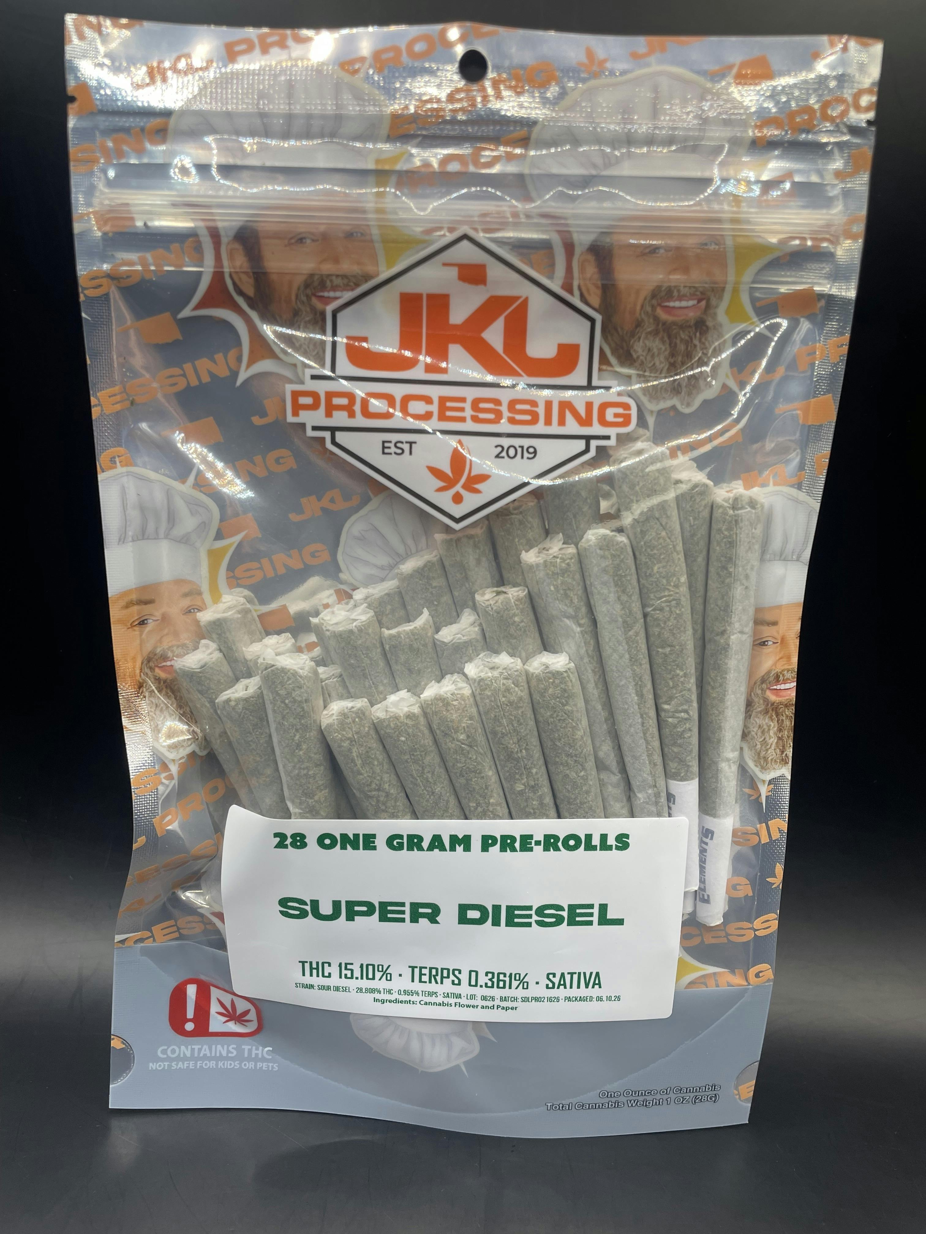 JKJ Processing - Super Diesel - 28G Pre Roll Pack