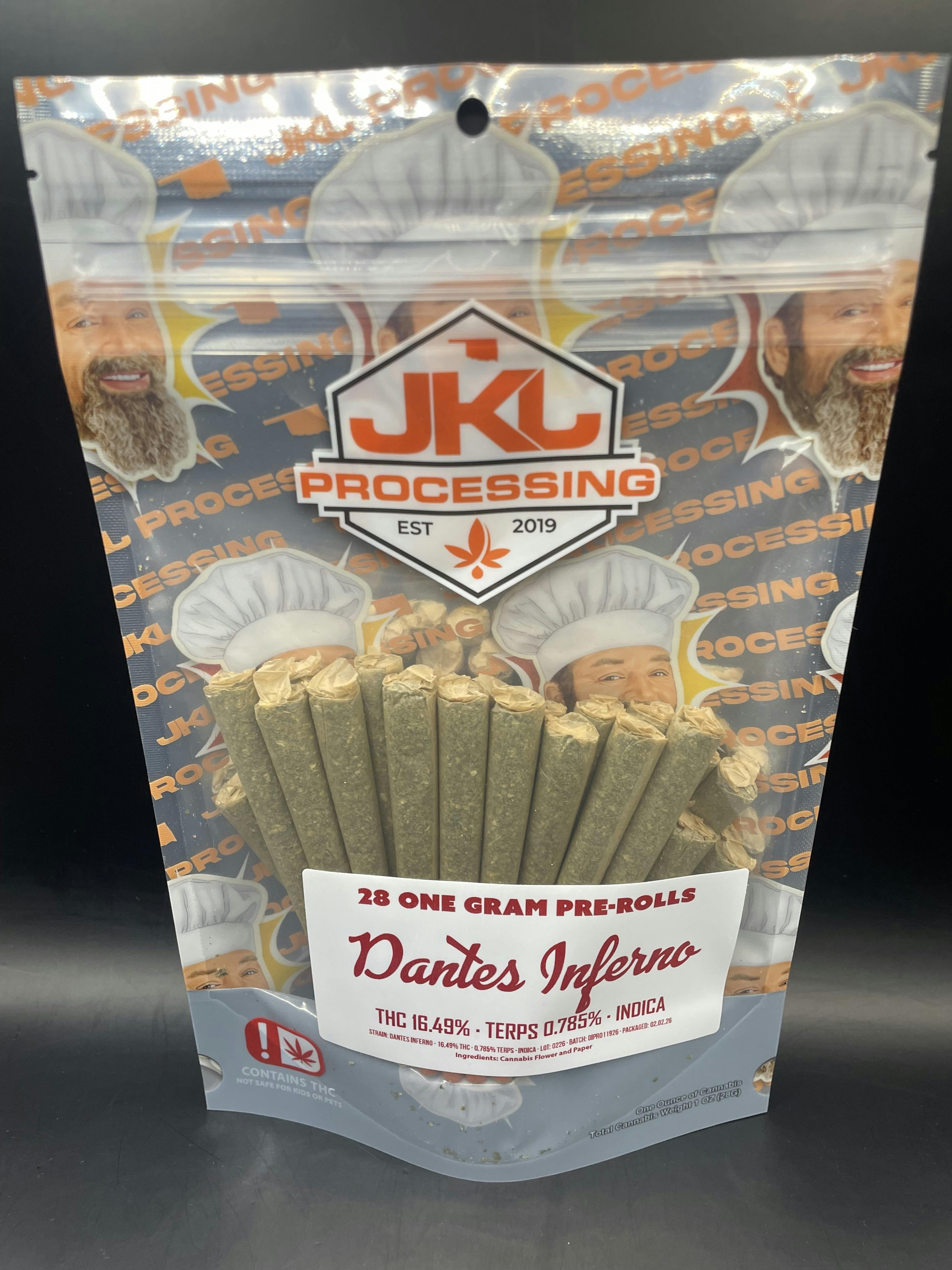 JKJ Processing - Dante's Inferno - 28G Pre Roll Pack