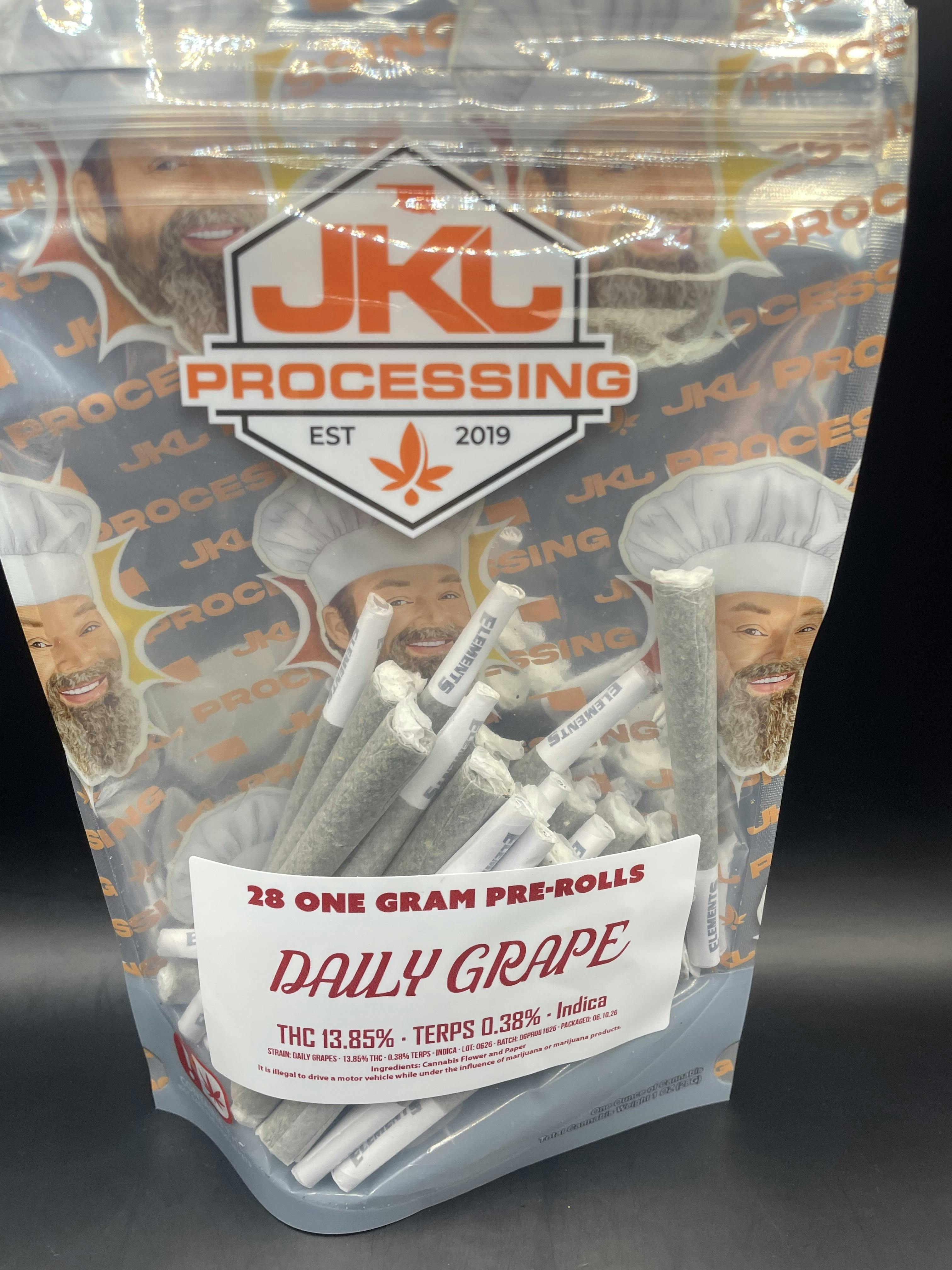 JKJ Processing - Daily Grape - 28G Pre Roll Pack