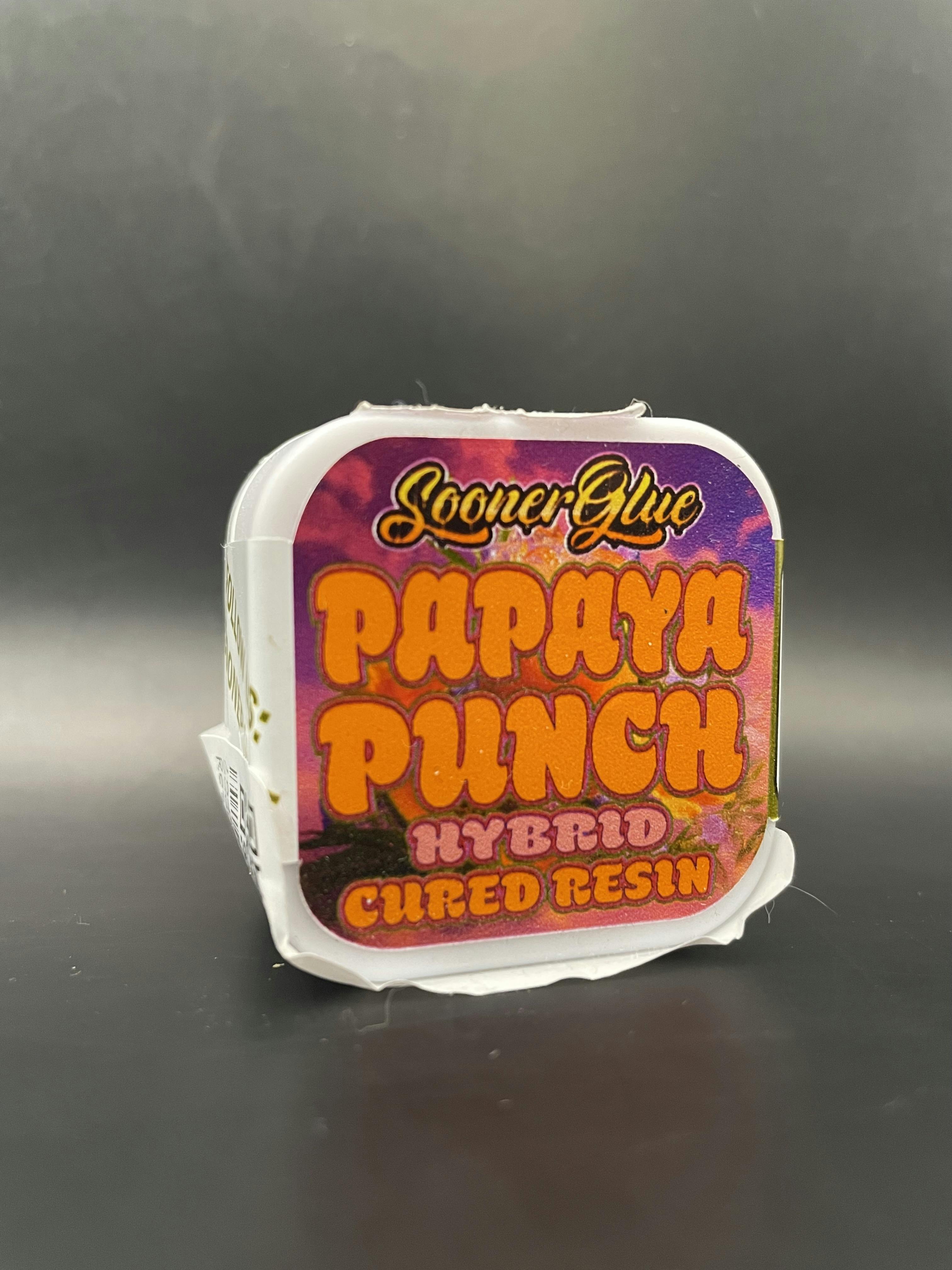 Sooner Glue - Papaya Punch - 1G Cured Resin Concentrate Jar (15G/$86.20)
