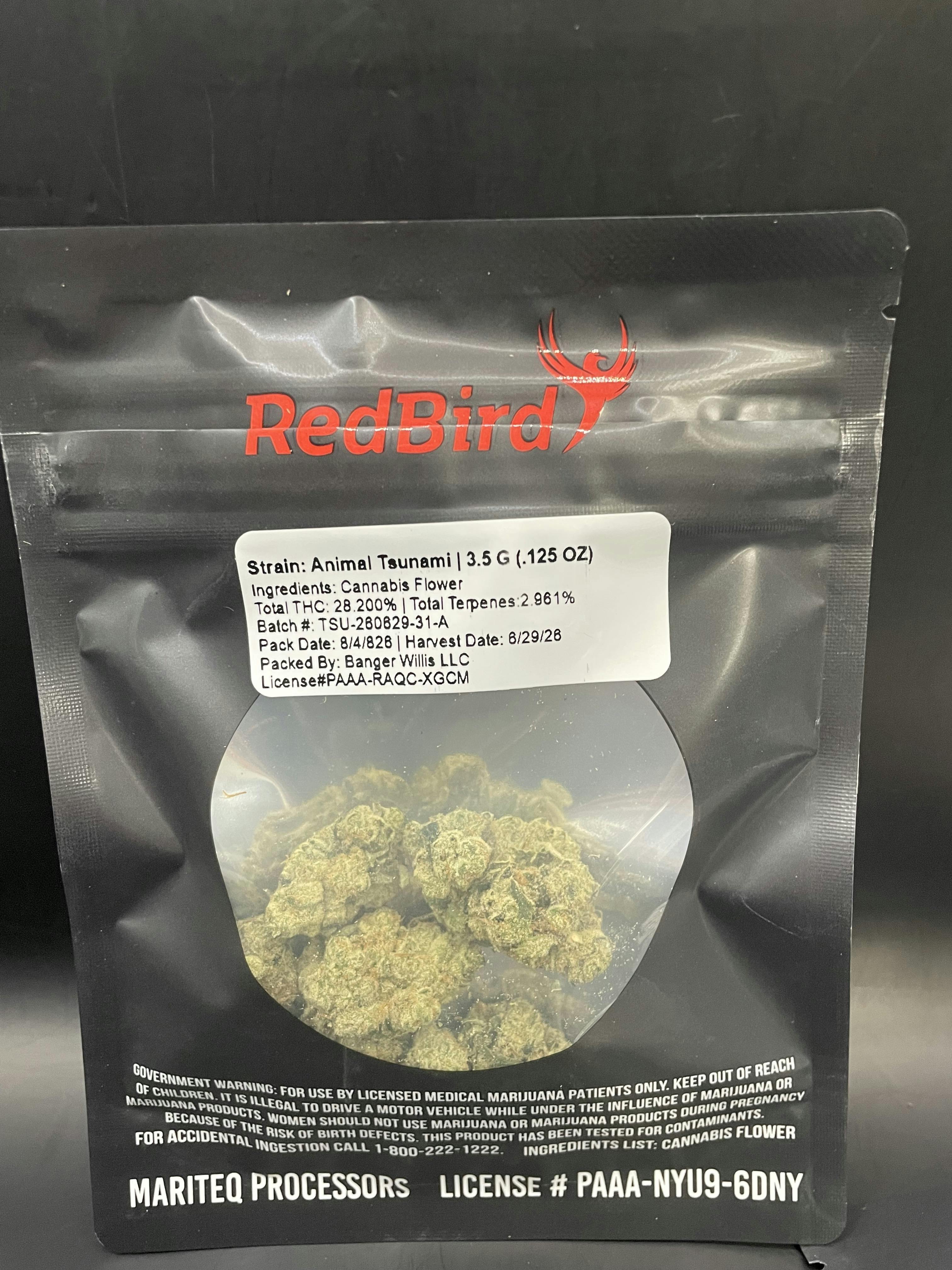 RedBird - Animal Tsunami Flower (3.5g-$17.29 | 7g-$30.25 | 1 Oz-$95.07)