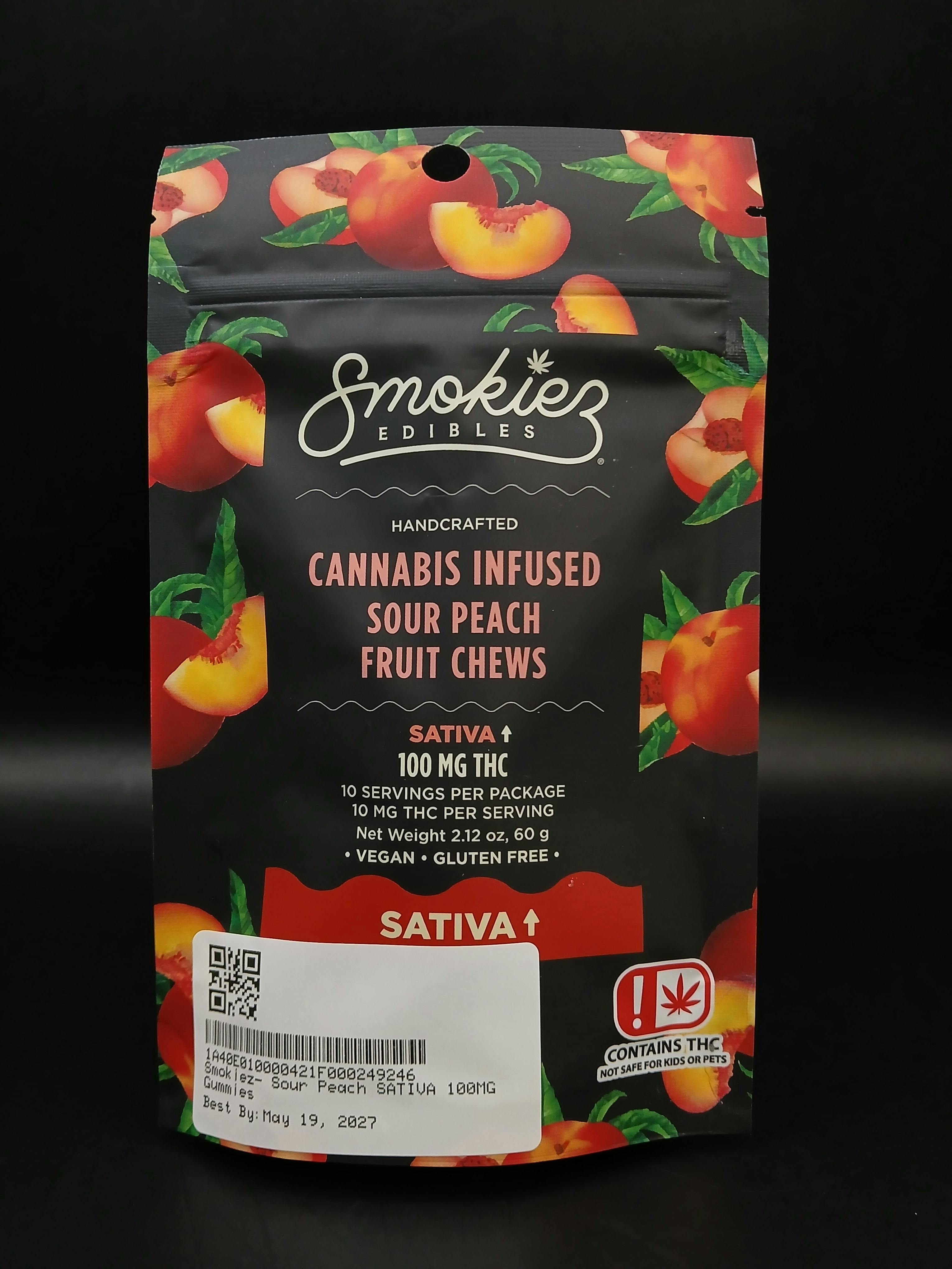 Sour Peach Gummies | 100mg | 10ct | 10mg/ea