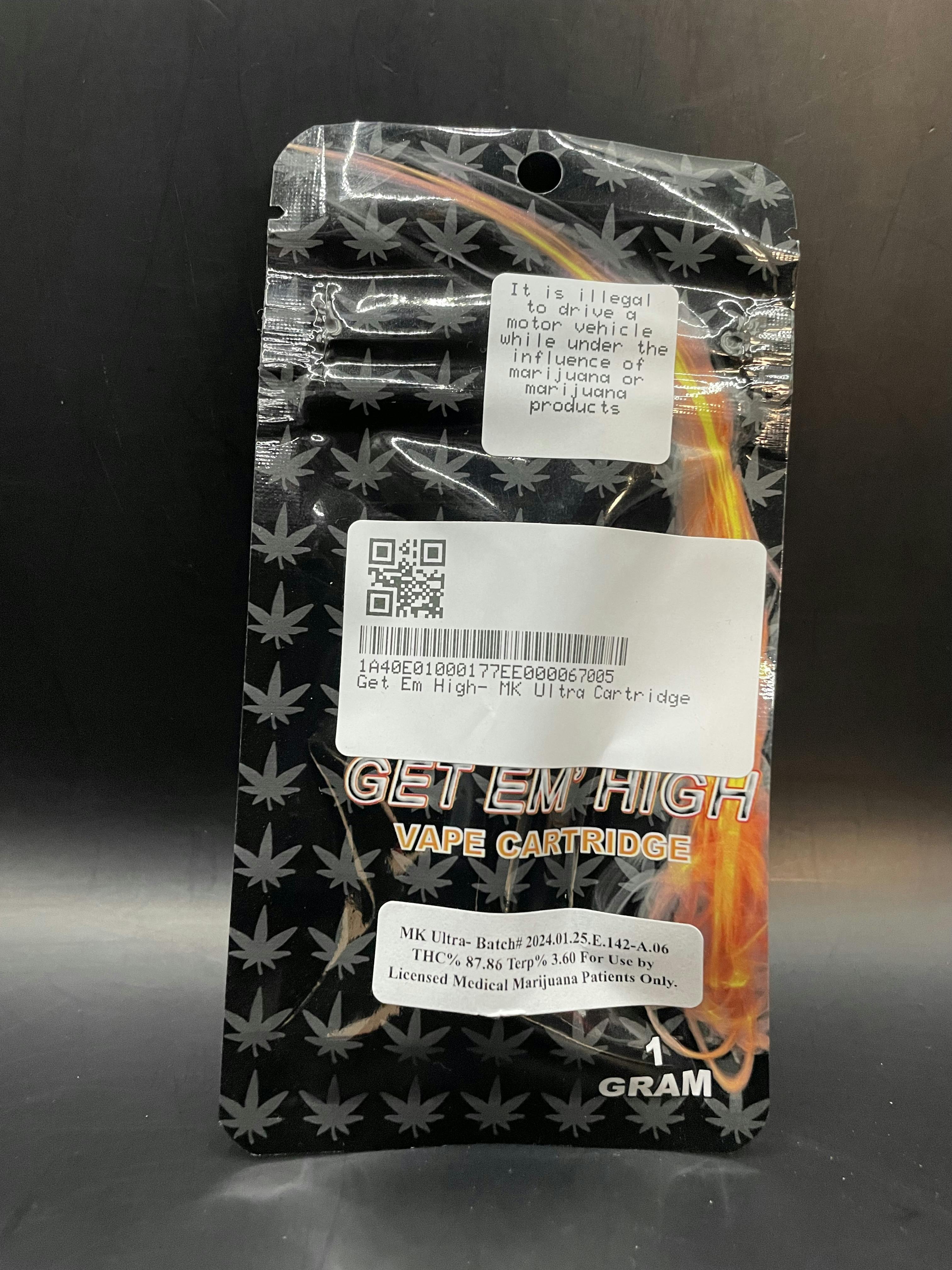 Get Em' High - MK Ultra - 1G Cartridge (15G/$86.5)