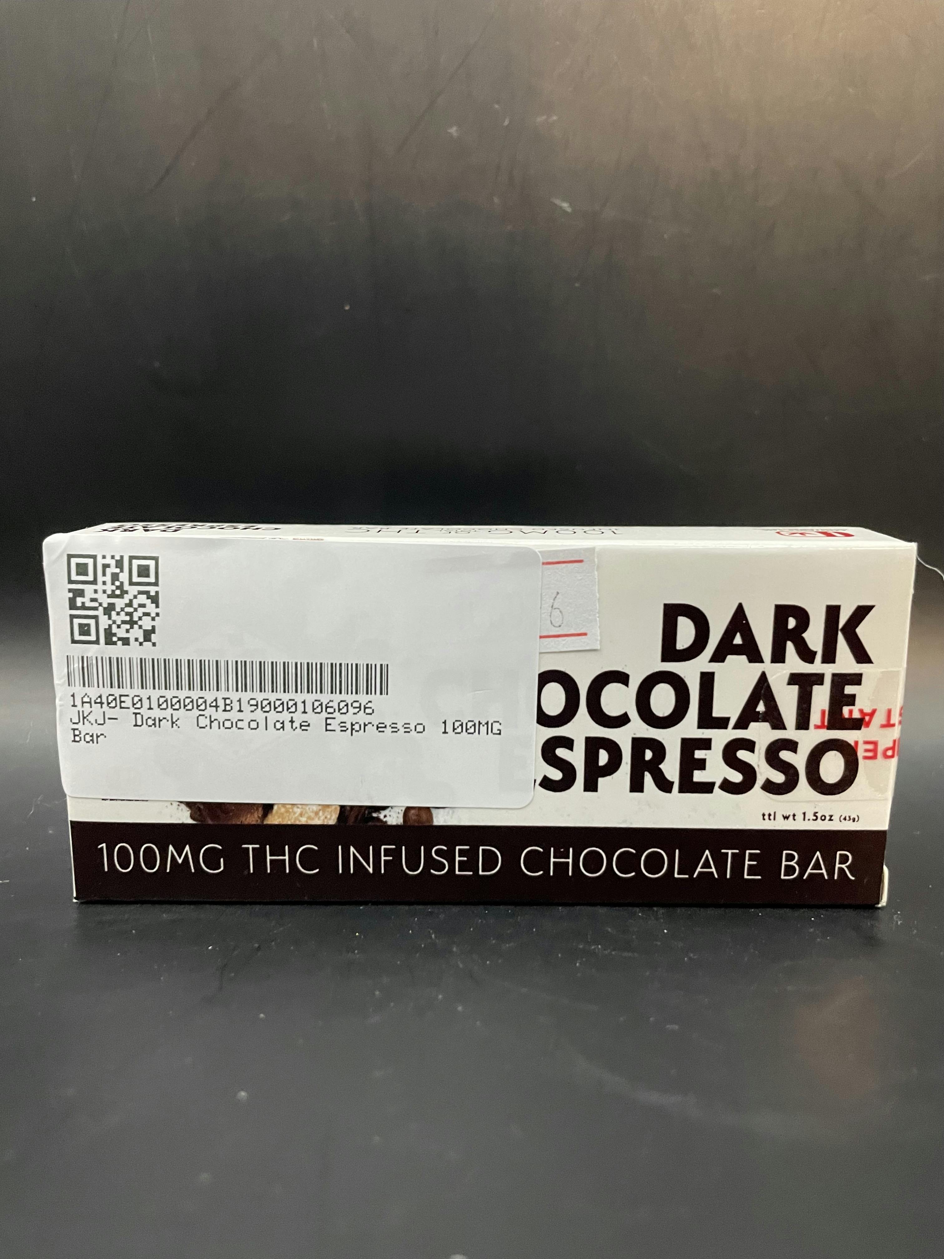 JKJ | Chocolate Bar | Dark Chocolate Espresso | Chocolates | 100mg/ea