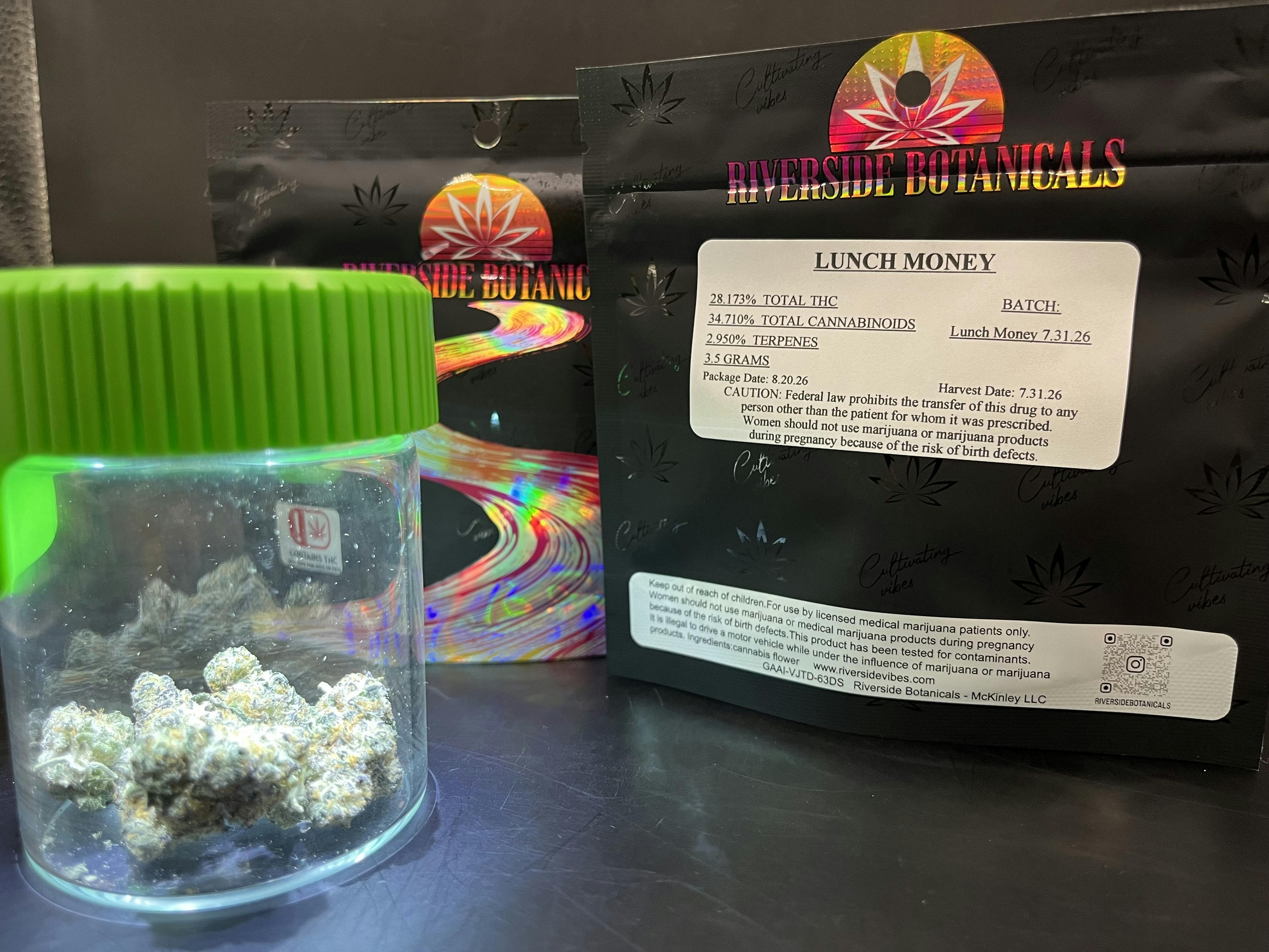 Riverside Botanicals - Lunch Money Flower (3.5g-$17.29 | 7g-$30.25 | 1 Oz-$95.07)