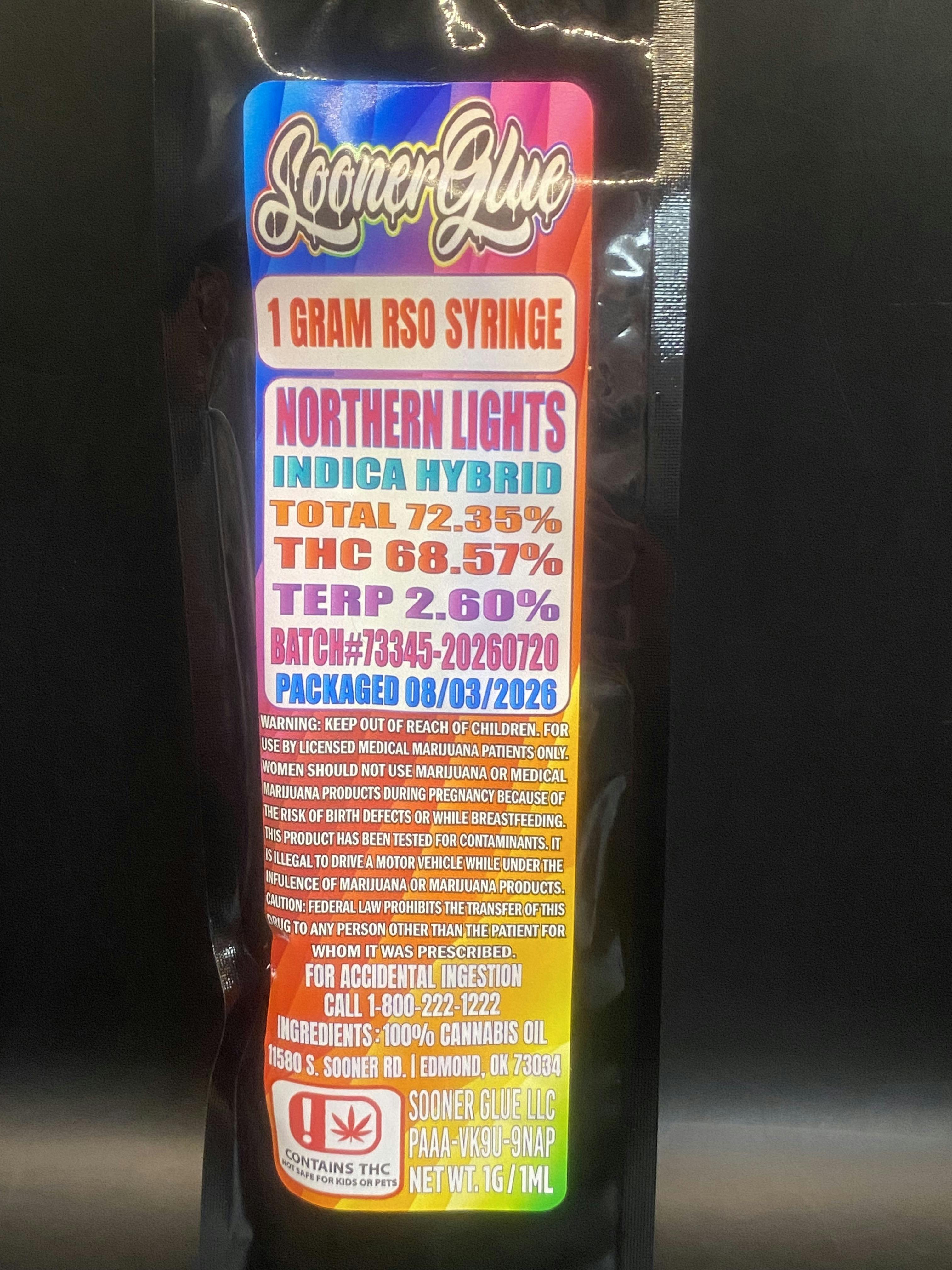 Sooner Glue | Northern Lights | 1g RSO Syringe