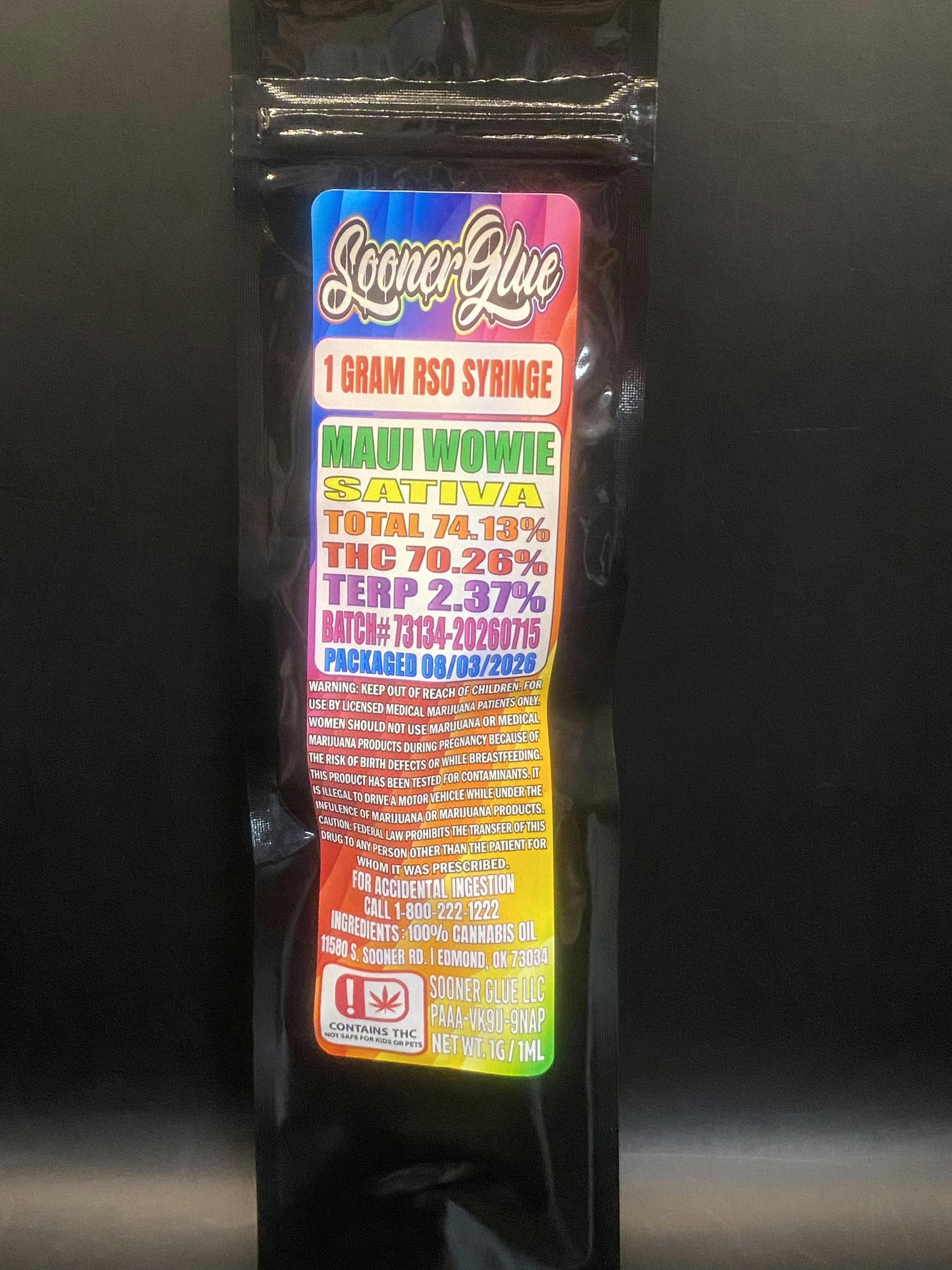 Sooner Glue | Maui Wowie | 1g RSO Syringe