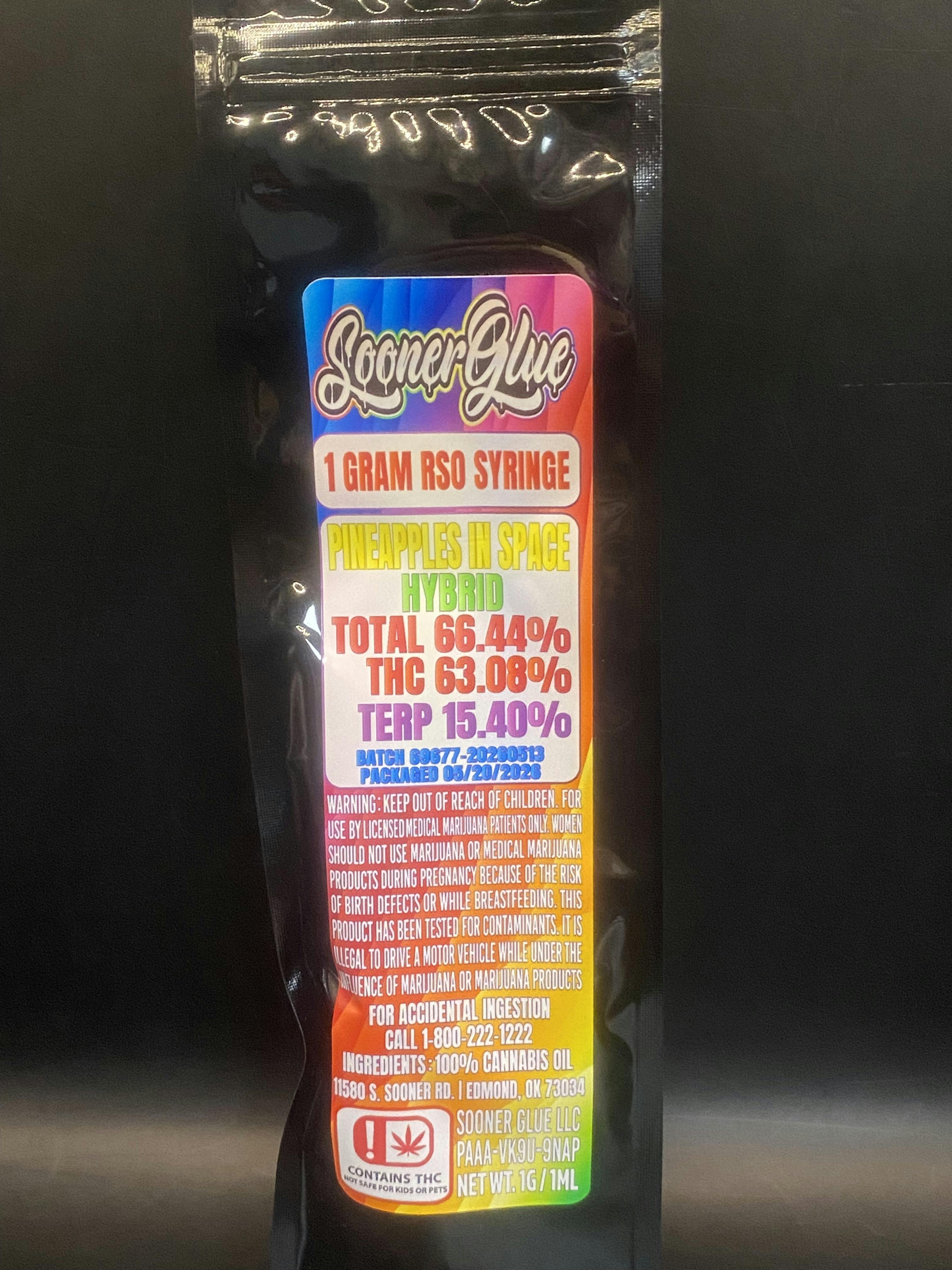 Sooner Glue | Pineapple N Space | 1g RSO Syringe