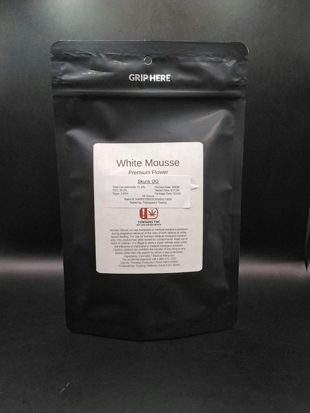 White Mousse - Skunk OG Premium Smalls (1 Oz-$60.50 | 2 Oz-$112.45 | 3 Oz-$164.34)