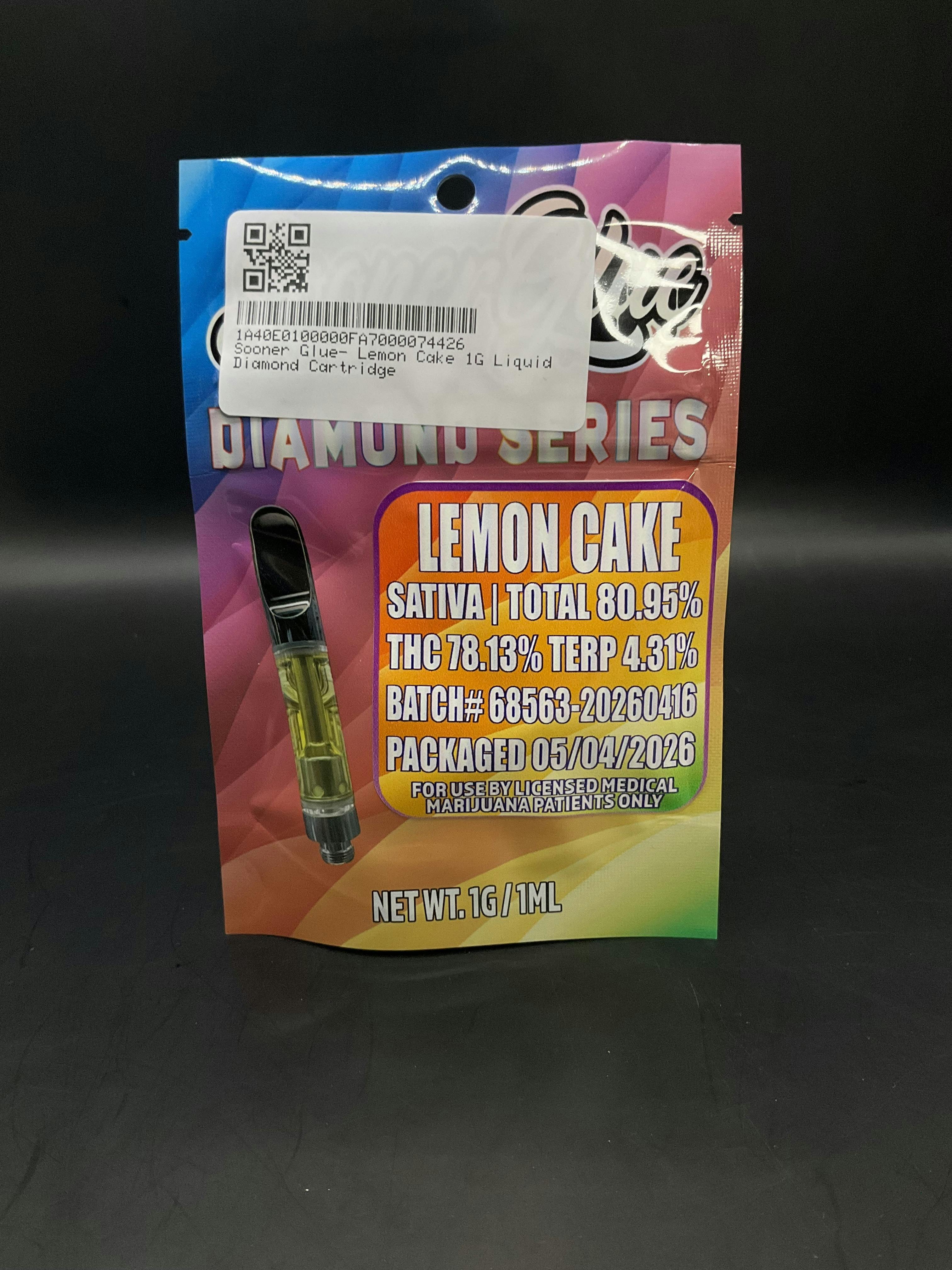 Sooner Glue - Lemon Cake 1g Cartridge (15g-$86.50)