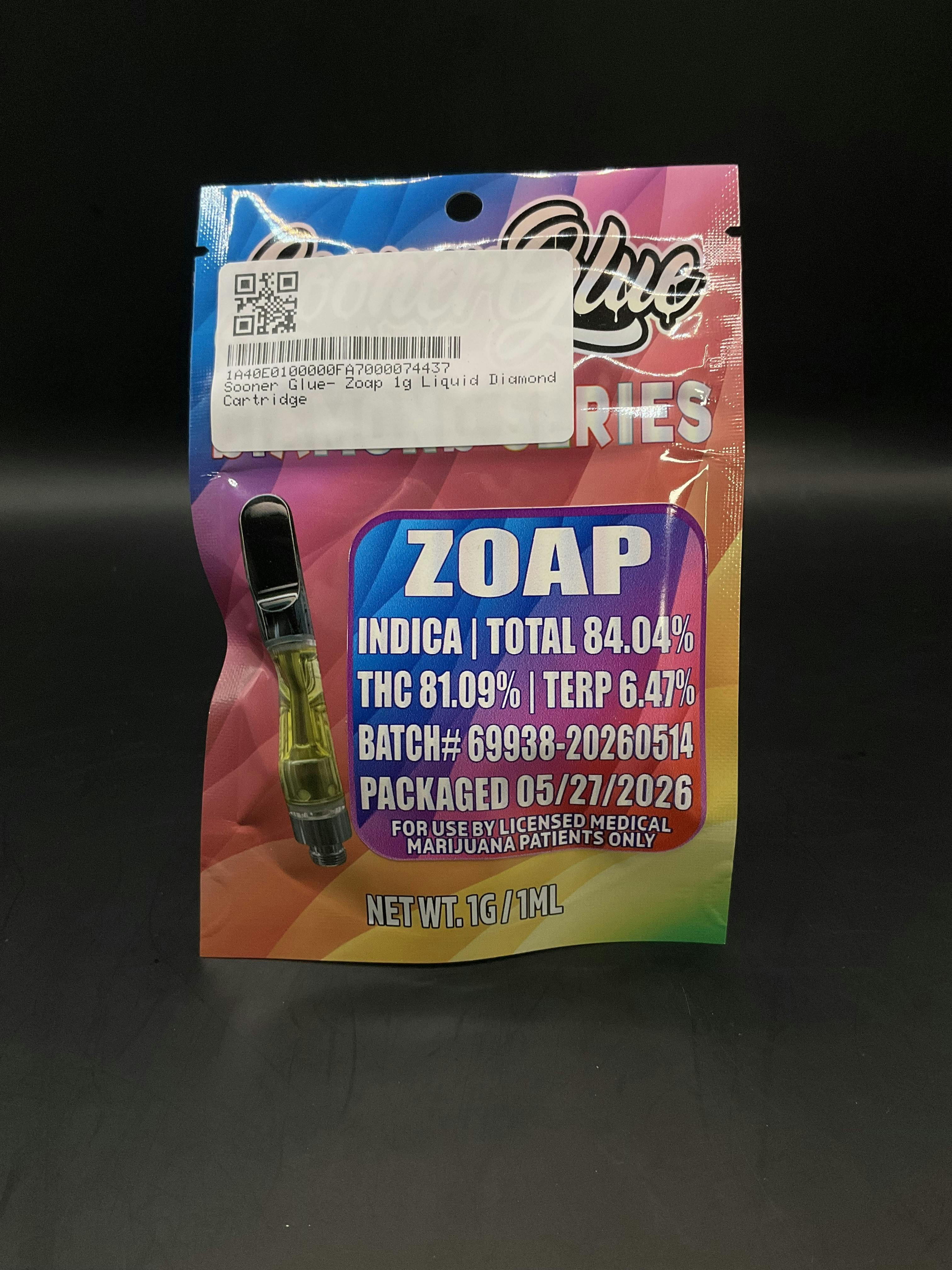 Sooner Glue - Zoap 1g Cartridge (15g-$86.50)