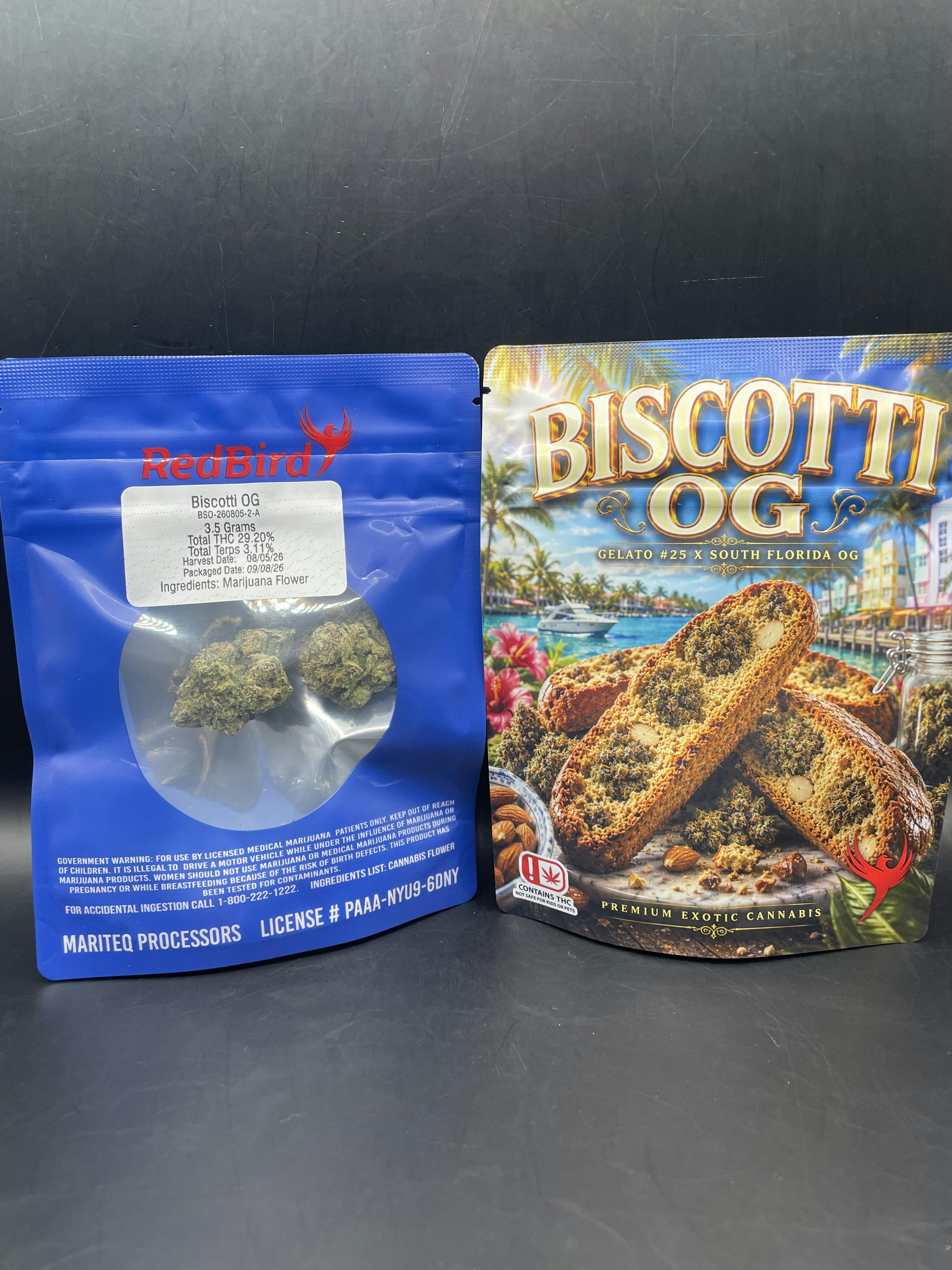RedBird - Biscotti OG Flower (3.5g-$17.29 | 7g-$30.25 | 1 Oz-$95.07)