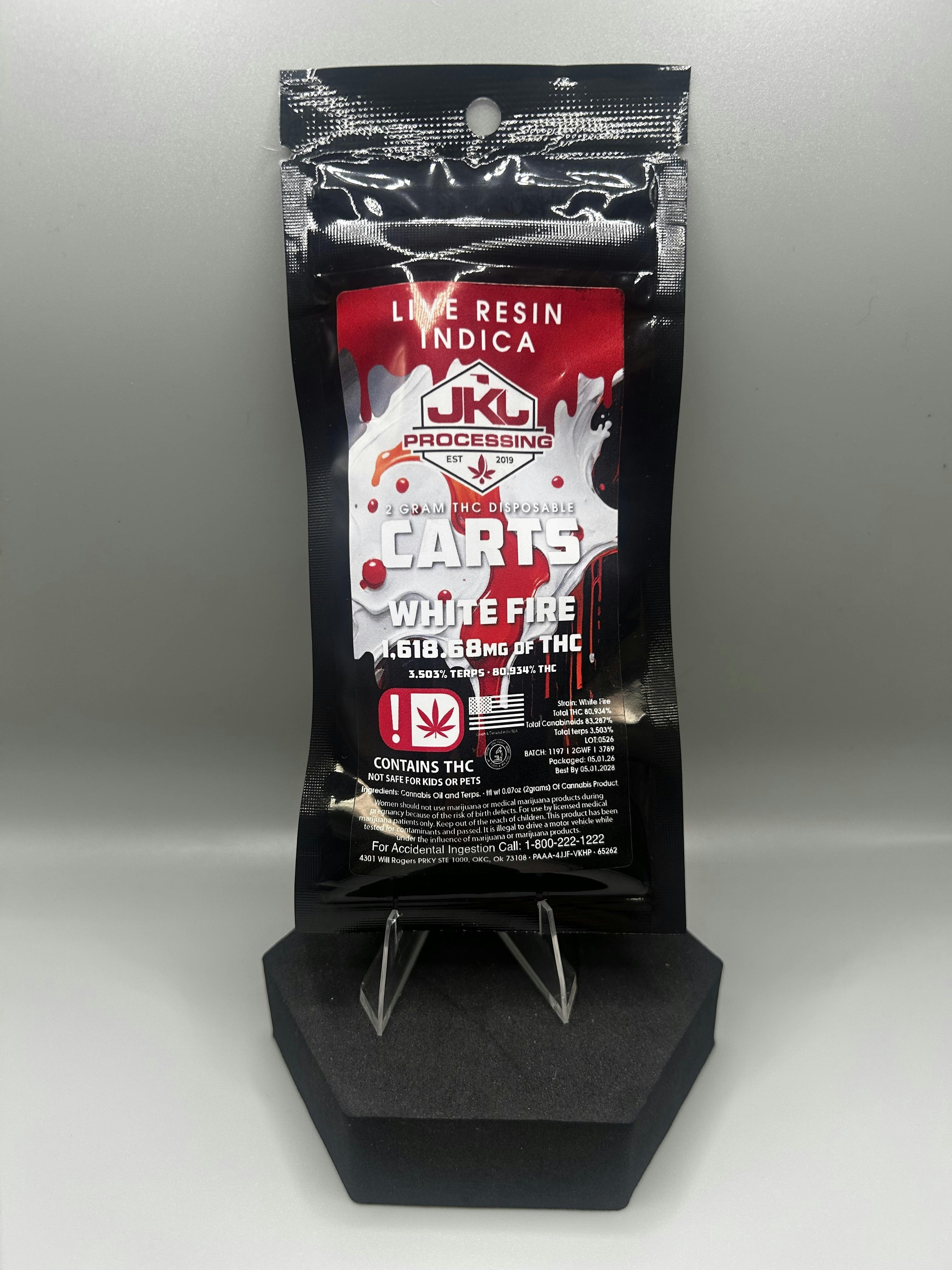 JKJ 2G LIVE RESIN DISPOSABLE -WHITE FIRE