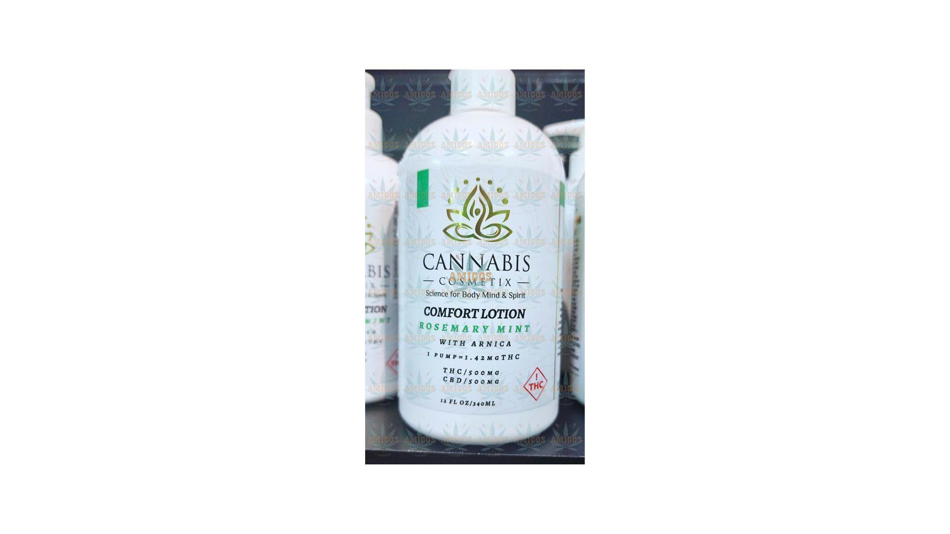 Cannabis Cosmetics - 1:1 THC: CBD 500mg Lotion - Rosemary &Mint at Amigos Cannabis Dispensary - Las Cruces