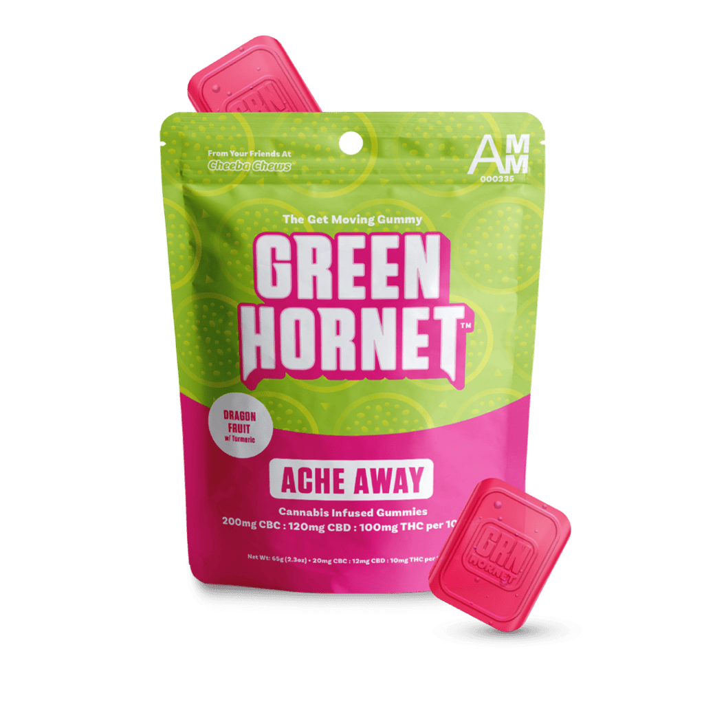 Green Hornet | Dragon Fruit Ache Away Gummies | 100mg | 10ct | 10mg/ea