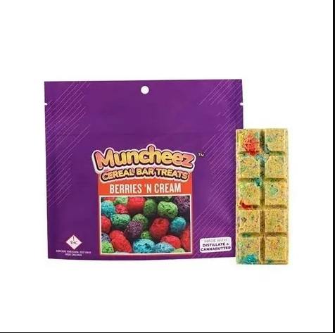 Muncheez | Berries 'N Cream Cereal Bar | 100mg | 10ct | 10mg/ea
