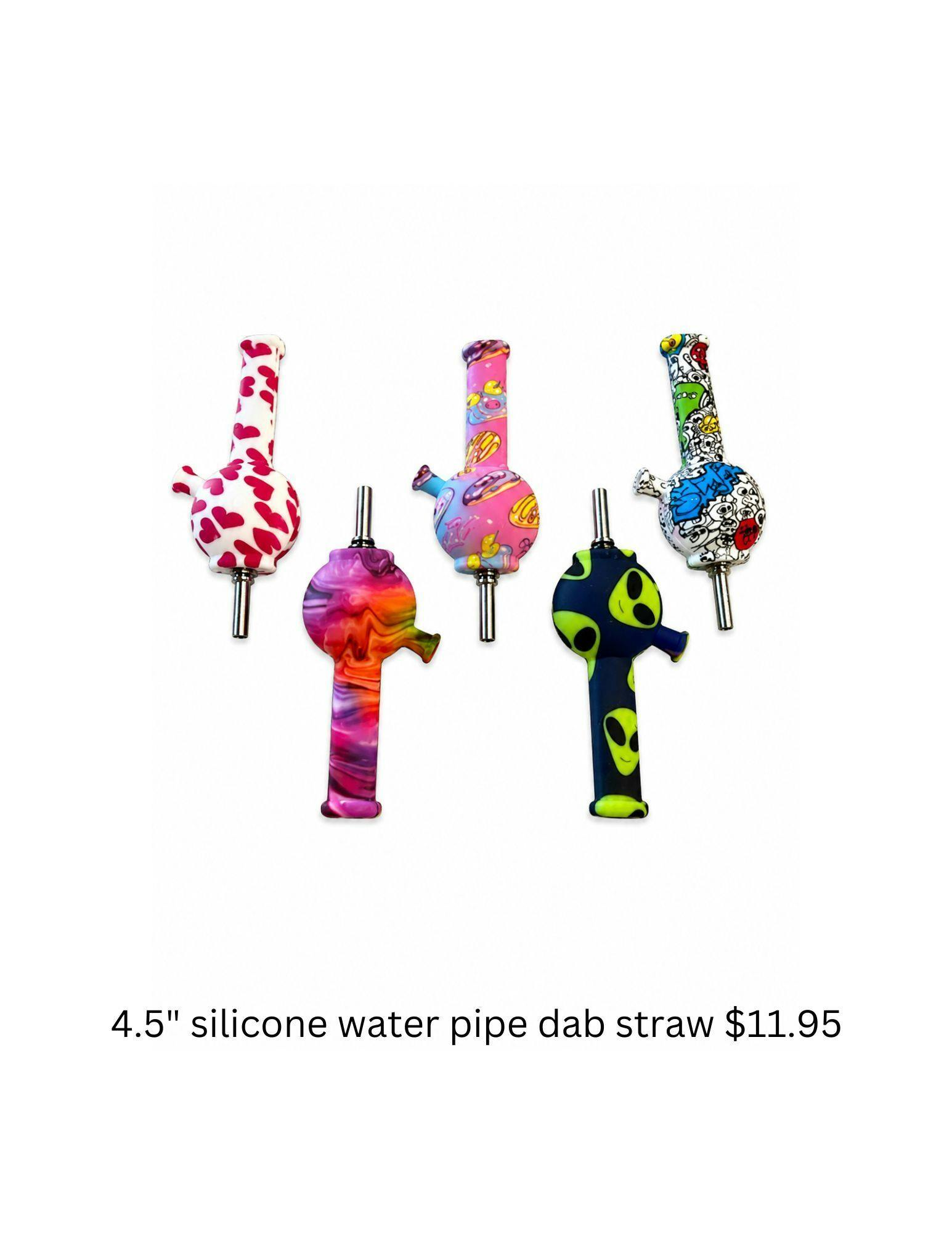 4.5" Silicone Water Pipe Dab Straw