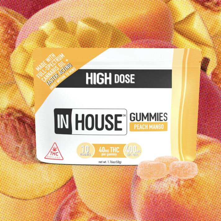 *MED ONLY* - InHouse - Peach Mango - Gummies - 400mg (10 x 40mg)