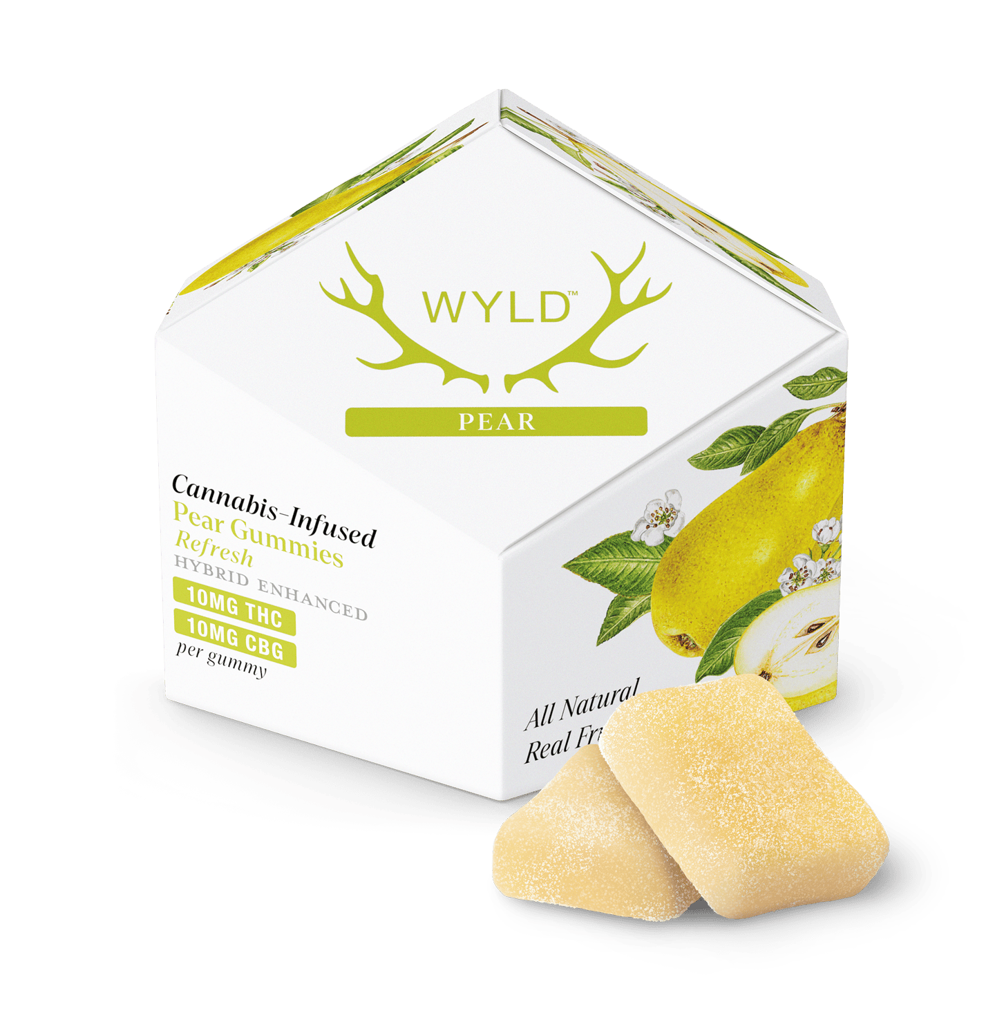Pear | 1:1 THC:CBG Gummies | 100mg | 10ct | 10mg/ea by Wyld