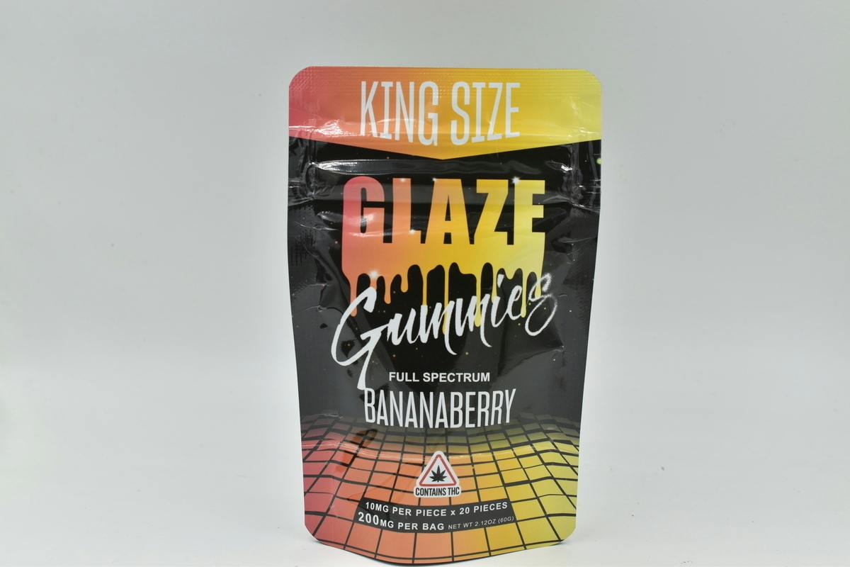 Glaze - 200mg Full Spec Gummies - Bananaberry
