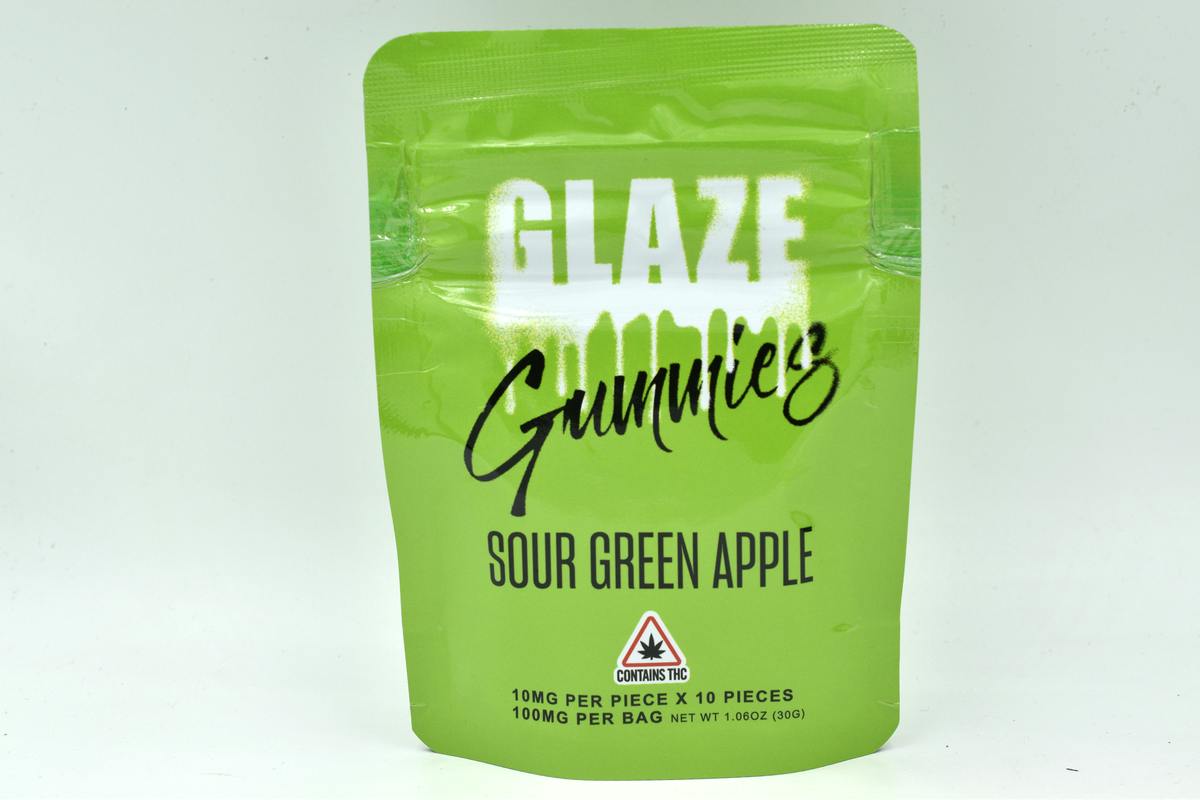 Glaze - 100mg Green Apple Sour Gummies (Rec)