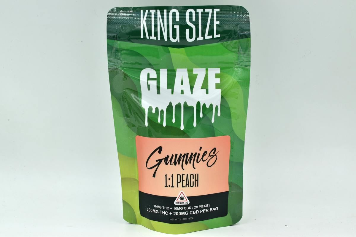 Glaze- 200mg Peach 1:1 Gummies (REC)