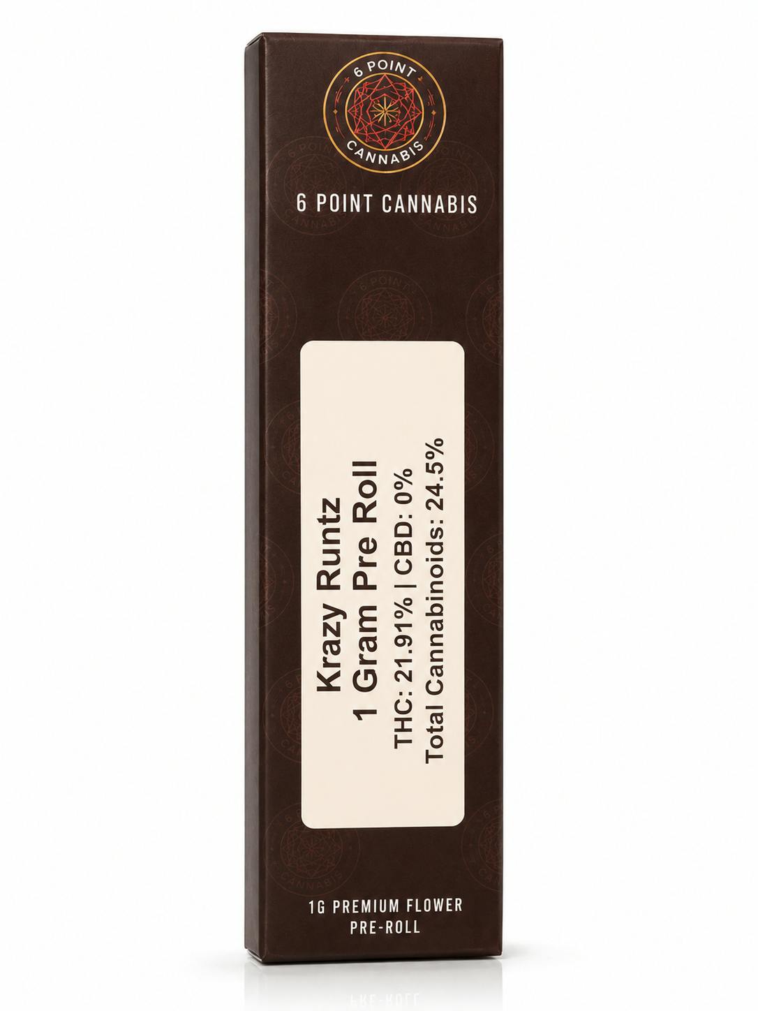 6 POINT CANNABIS | PREROLL | 1G | - KRAZY RUNTZ