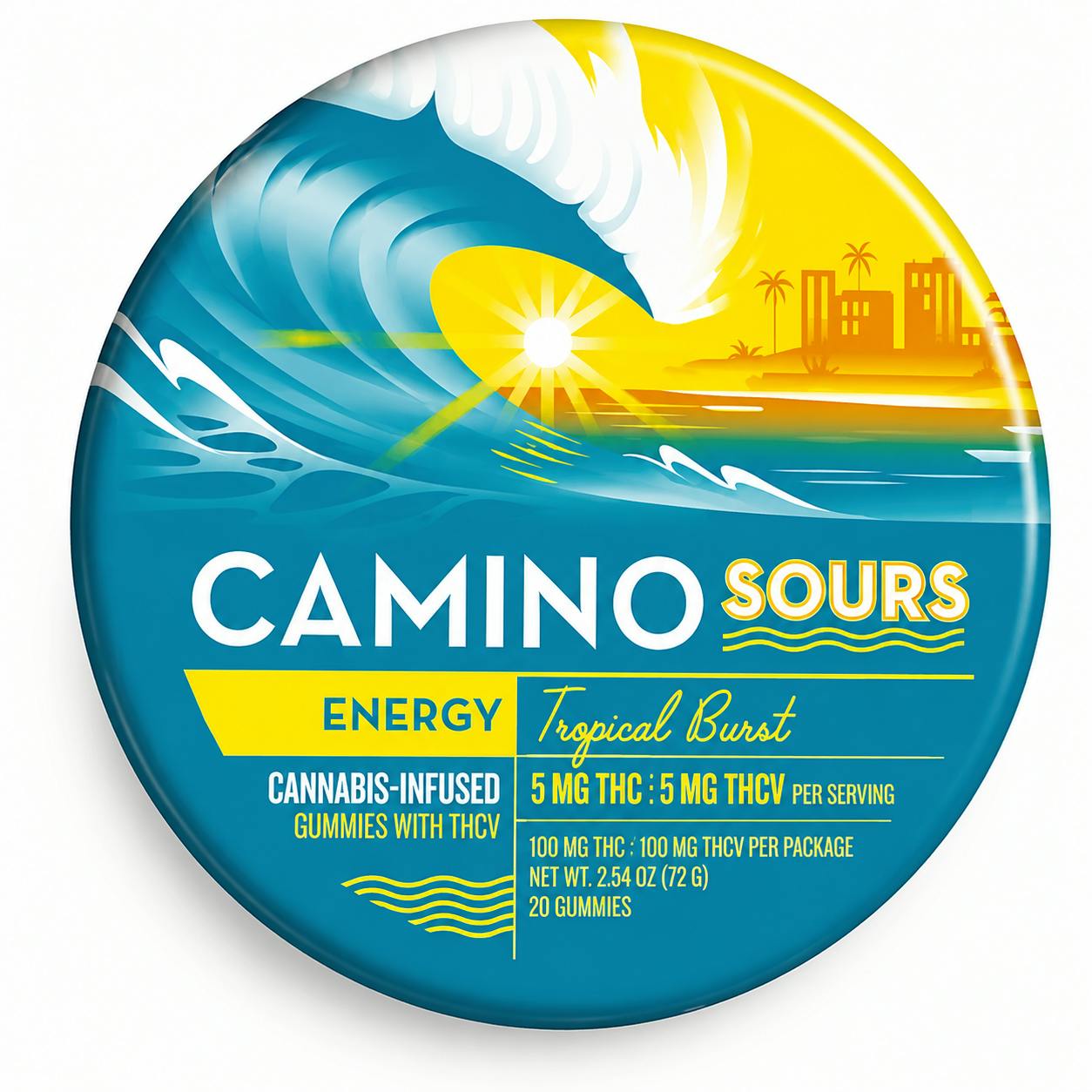CAMINO | GUMMIES | SOUR | 10PK | 100MG | - ENERGY | TROPICAL BURST