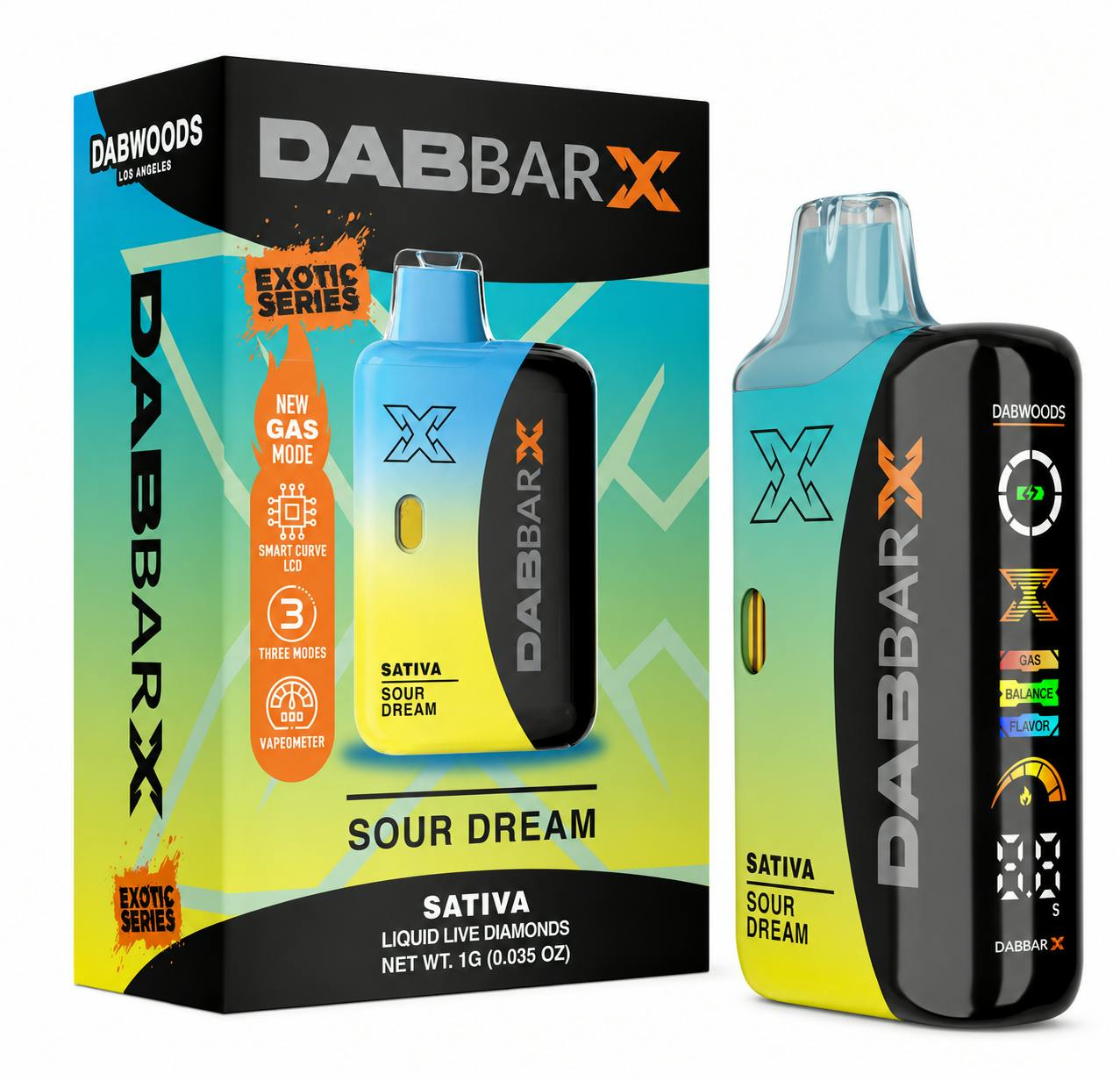 DABWOODS | DABBAR X | VAPE | AIO | LIQUID DIAMONDS | SOUR DREAM | SATIVA | 2G