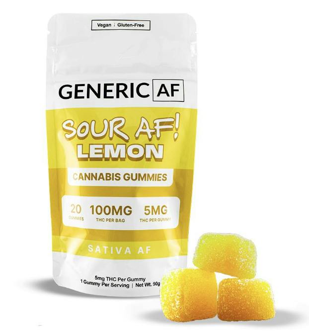 GENERIC AF | EDIBLES | 100 MG - SOUR AF LEMON | SATIVA
