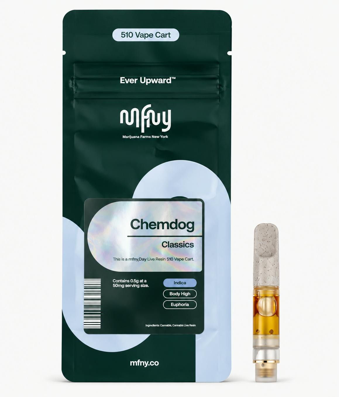 MFNY | VAPE CART | 0.5G | - LIVE ROSIN | CHEMDOG | INDICA