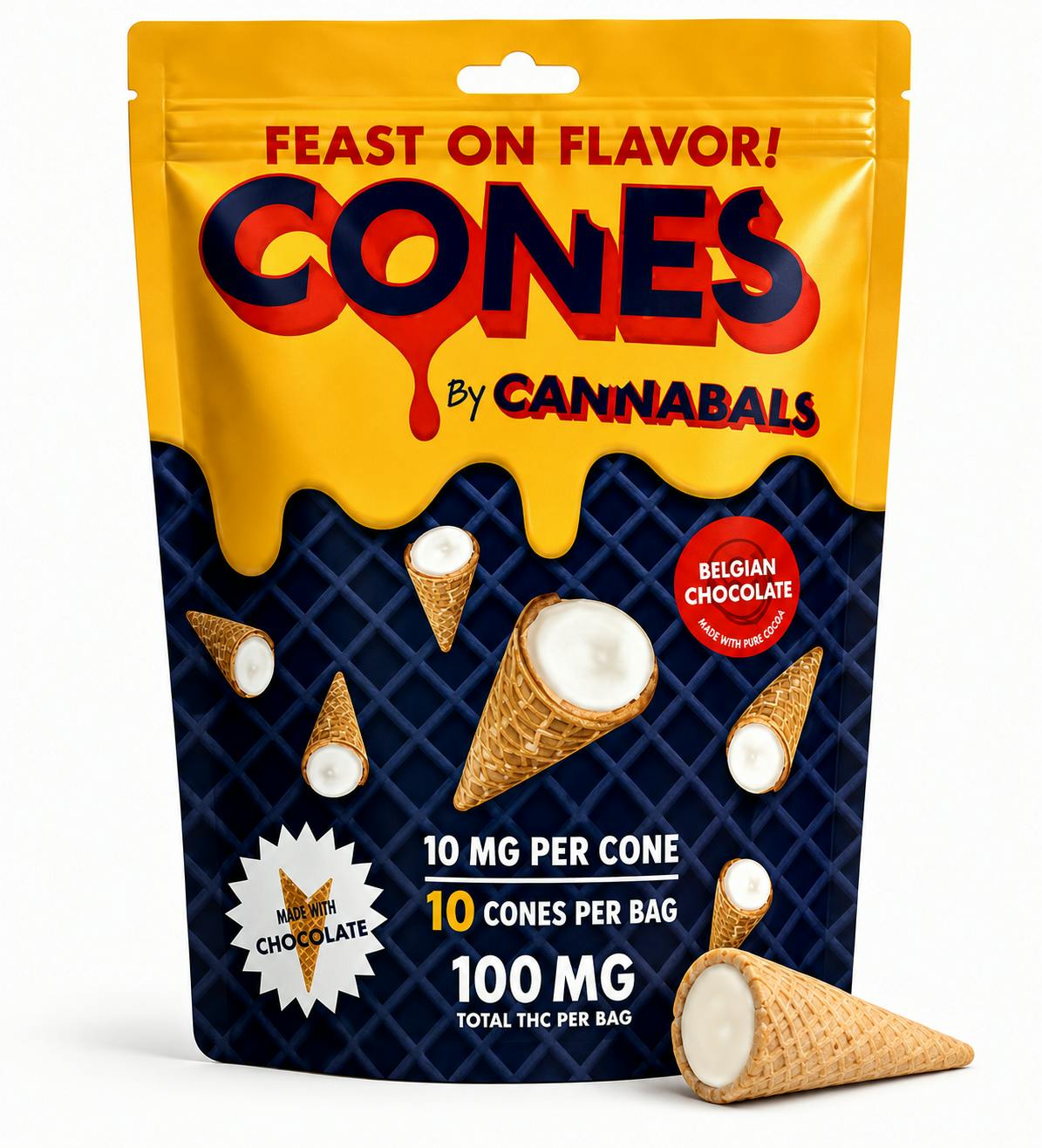 White Chocolate - Cones - 100mg