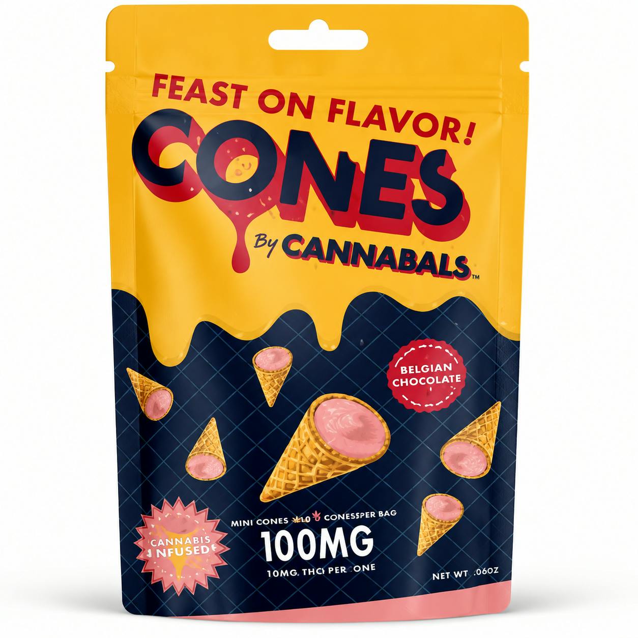 Strawberry Waffle Cone Bites | 100mg | 10ct | 10mg/ea