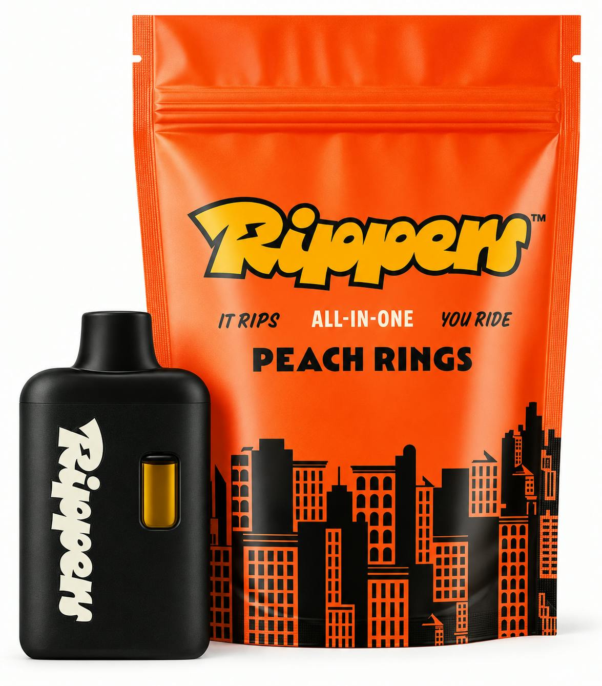 RIPPERS | VAPE AIO | 1G | - PEACH RINGS | HYBRID