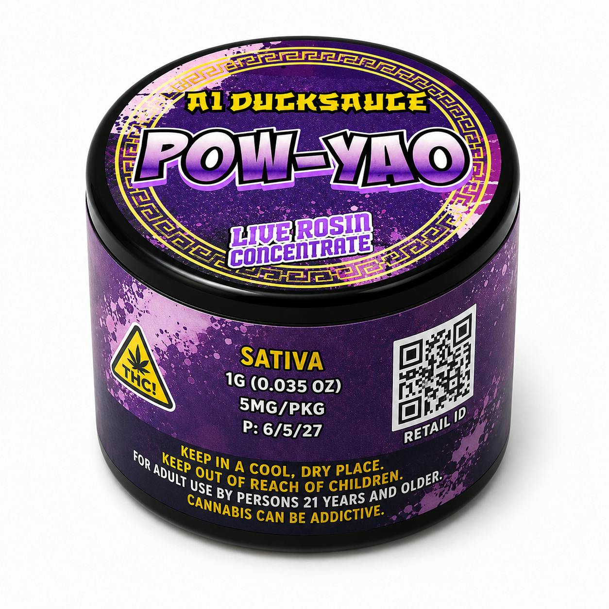 A1 DUCKSAUCE | CONCENTRATE | (LIVE ROSIN) POW-YAO | 1G | SATIVA