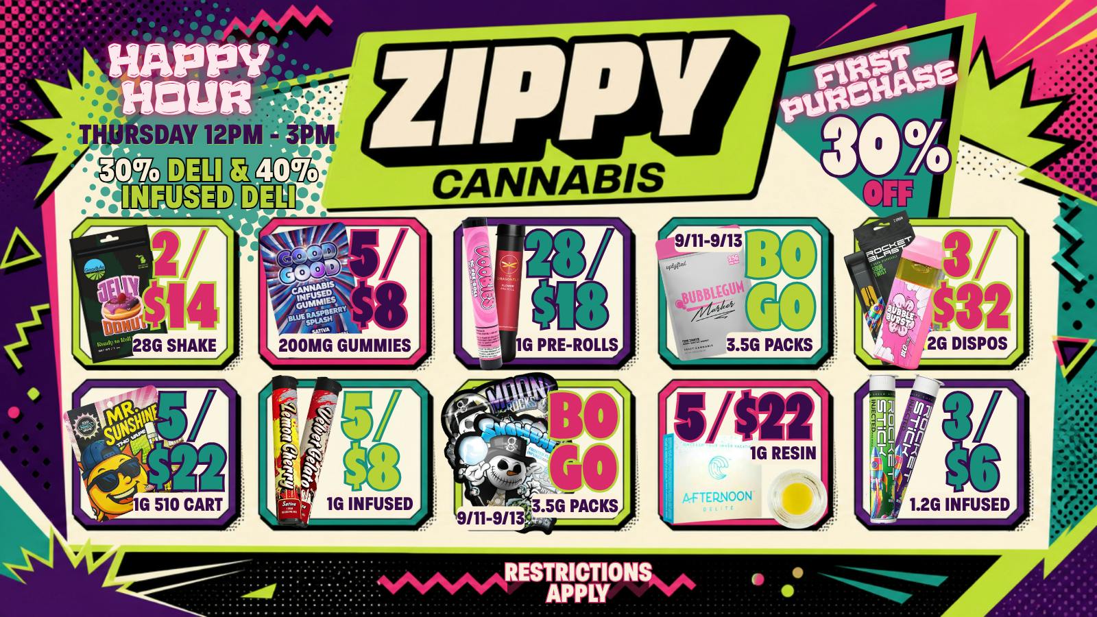 🤑5/$8 My Zypp 1g Infused, 5/$22 Mr. Sunshine 510 at Zippy