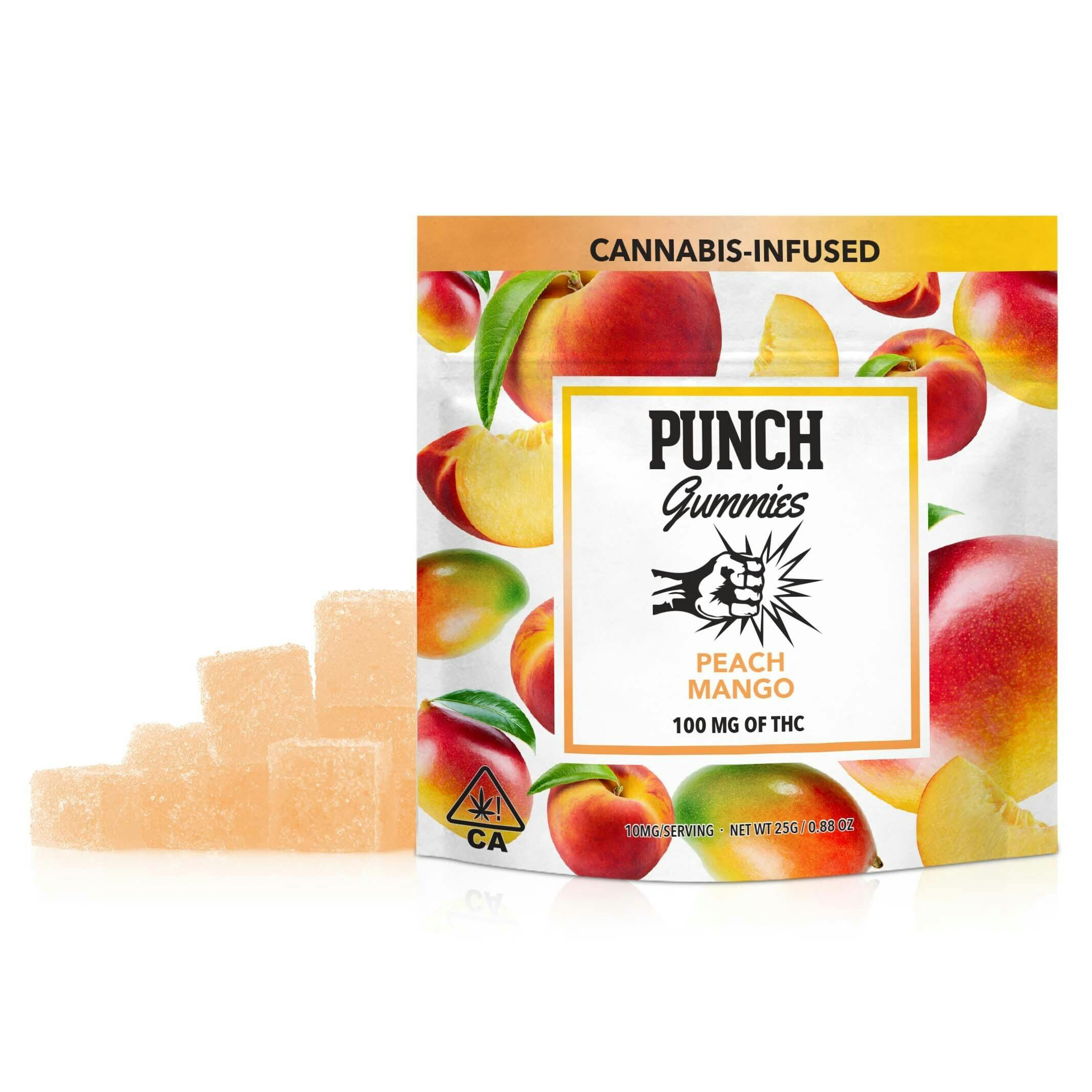 Peach Mango Gummies 100mg Punch Edibles & Extracts