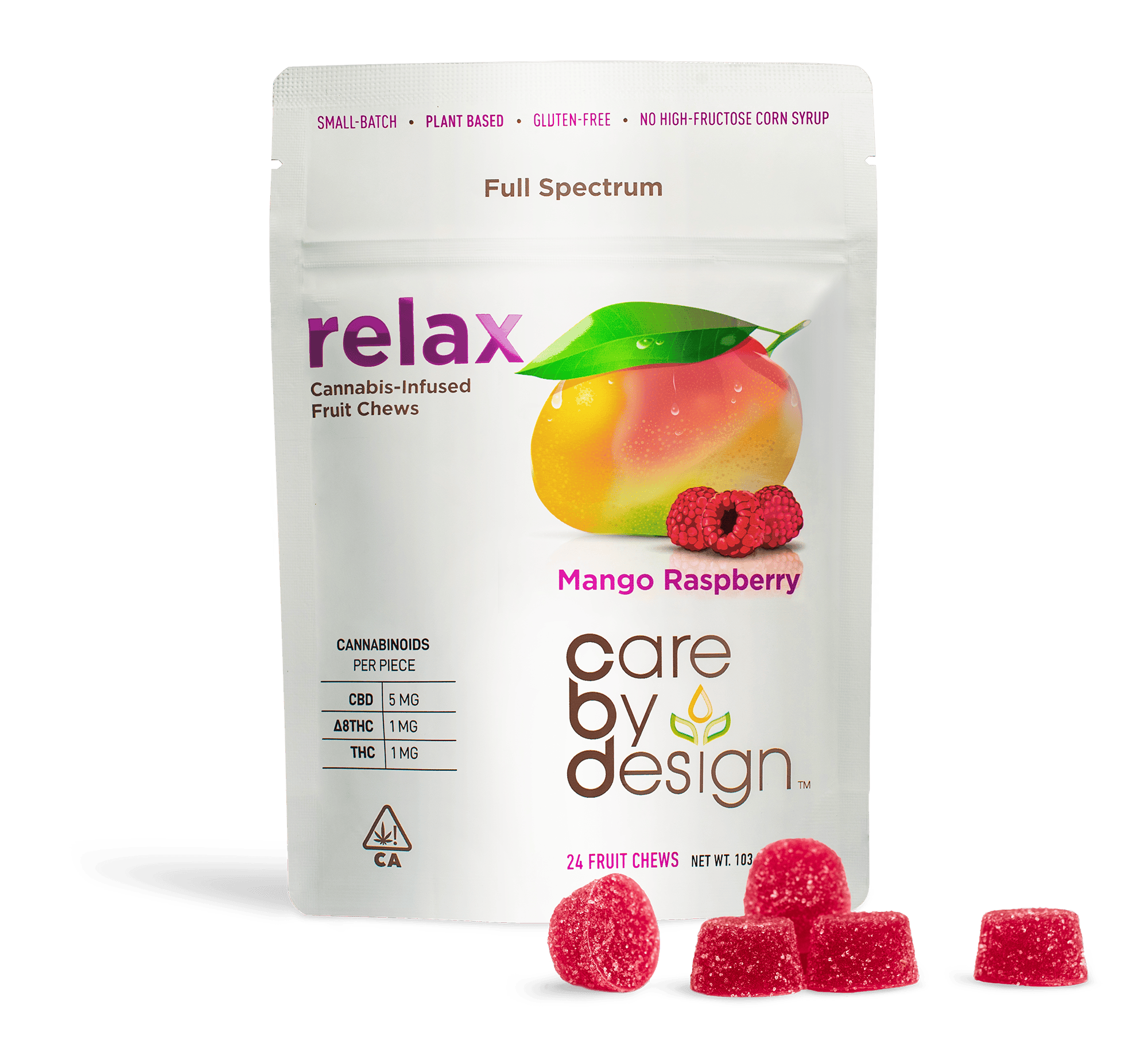 Care By Design | Gummies Mango Raspberry RELAX 24mg THC 24ct