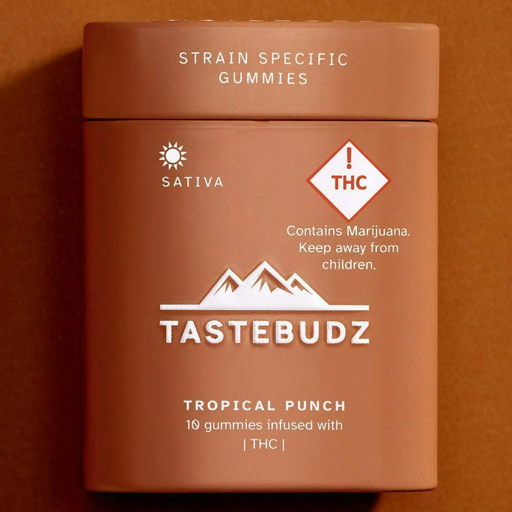 Tropical Punch Sativa Rosin Gummies | THC | 100mg by TasteBudz