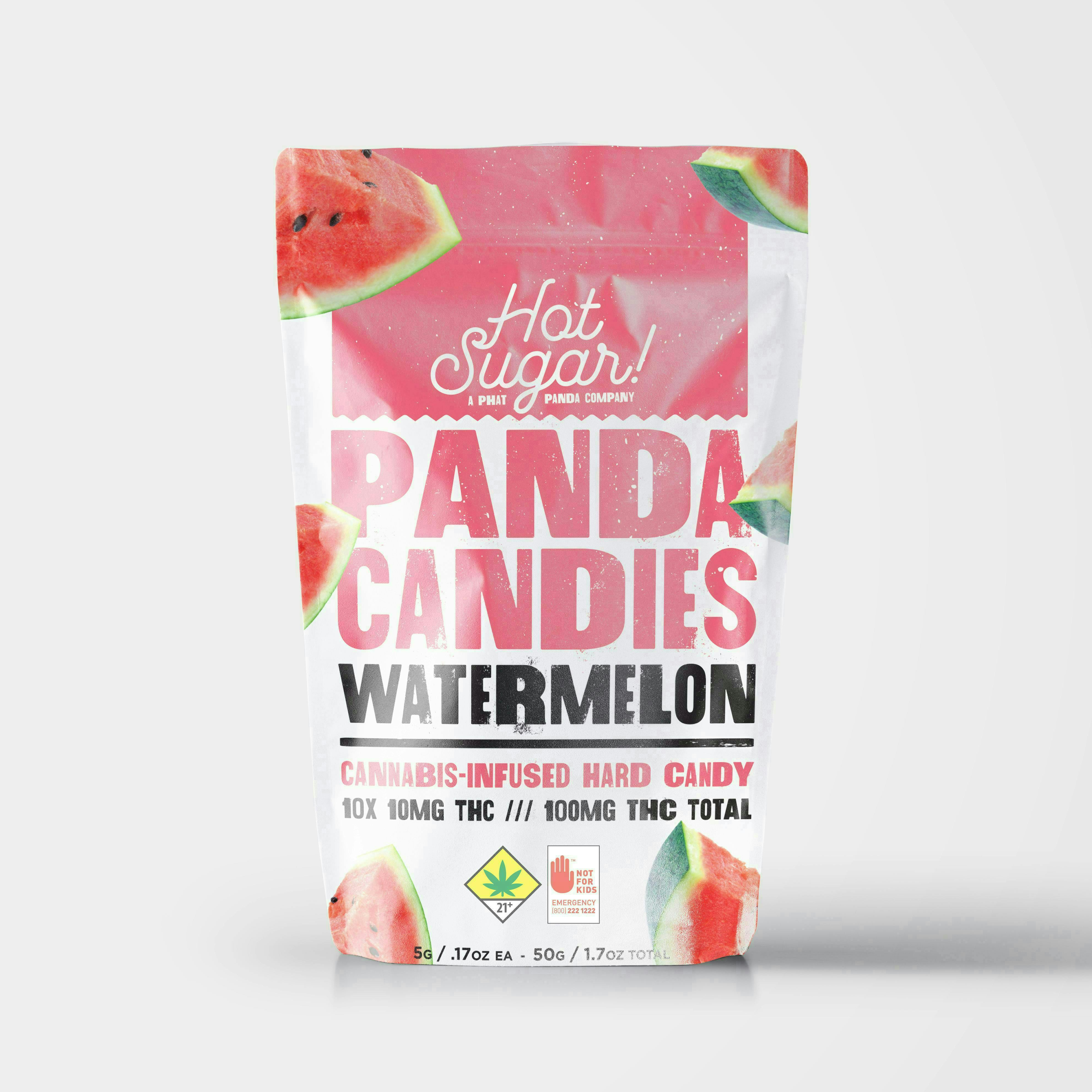 Panda Candies | Sour Watermelon Gummies | 100mg | 10ct | 10mg/ea at 210 Cannabis Co