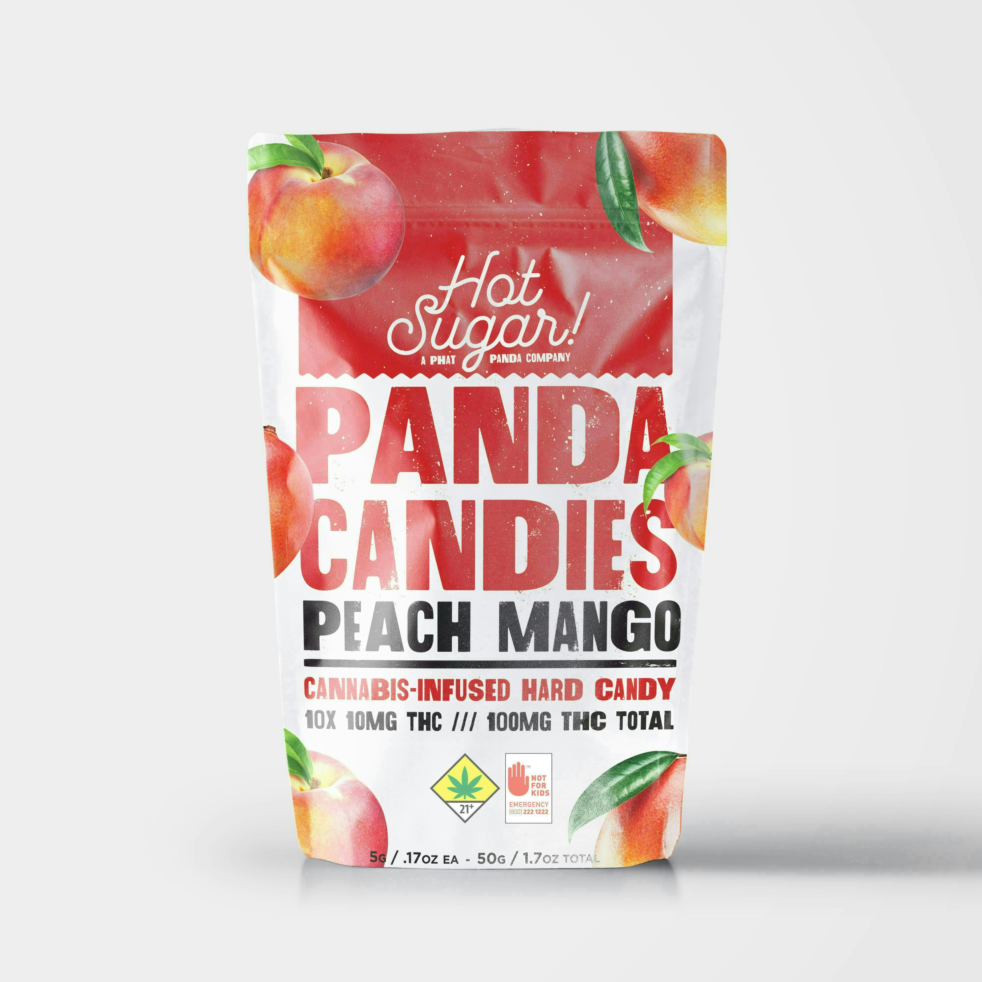 Panda Candies | Peach Mango Edibles | 100mg | 10ct | 10mg/ea at Herbal E Scents