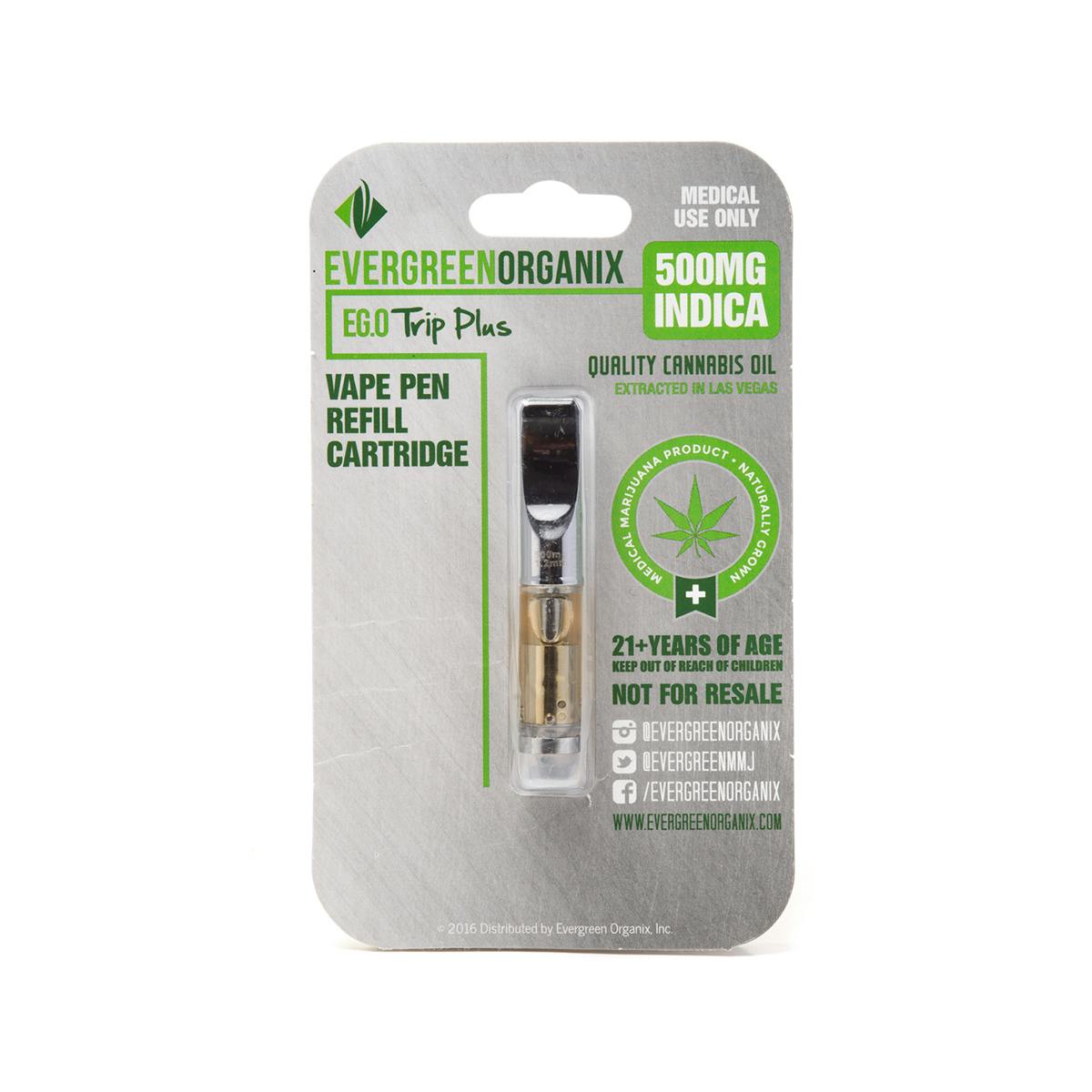Evergreen Organix Indica 500mg EG.O Trip Plus Cartridge Weedmaps