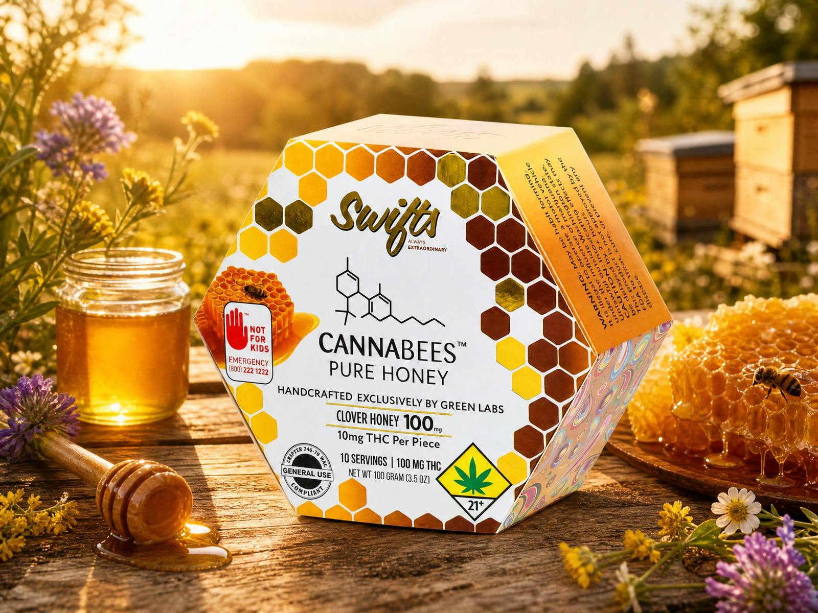 Cannabees Pure Honey 10mg THC - Hybrid