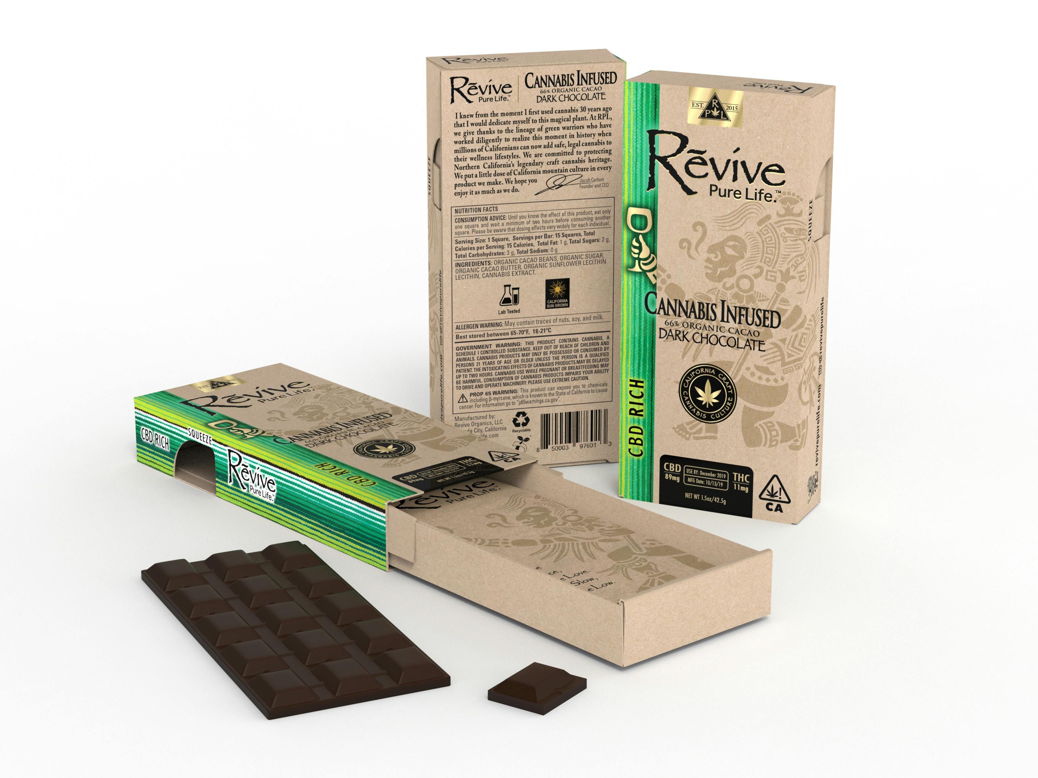 CBD Medicinal Dark Chocolate Bar, 130mg (7:1)